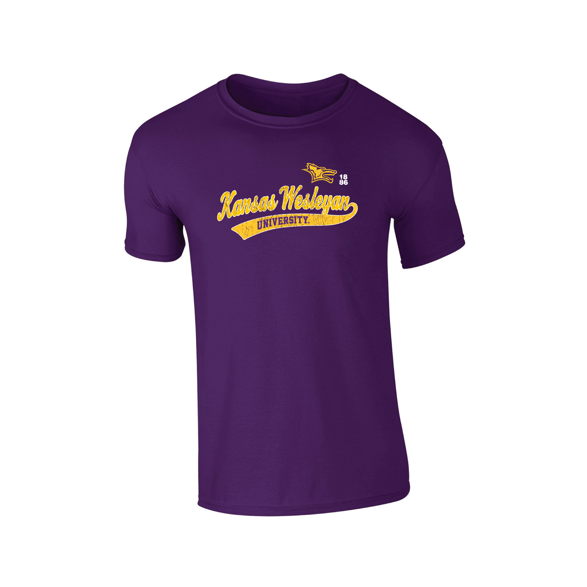 Kansas Wesleyan University Coyotes Old School Adult T-Shirt