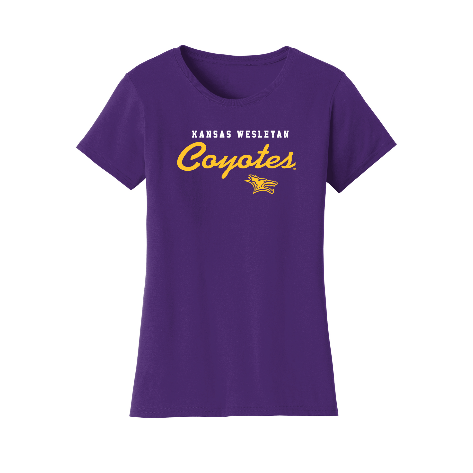 Kansas Wesleyan University Coyotes Machine Script Womens T-Shirt