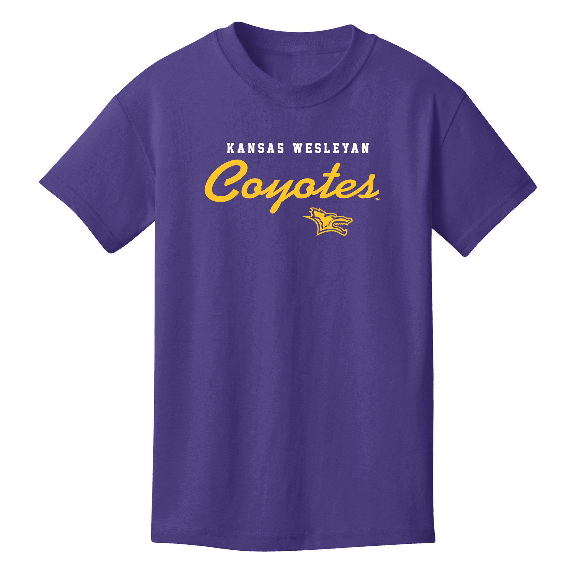 Kansas Wesleyan University Coyotes Machine Script Youth T-Shirt