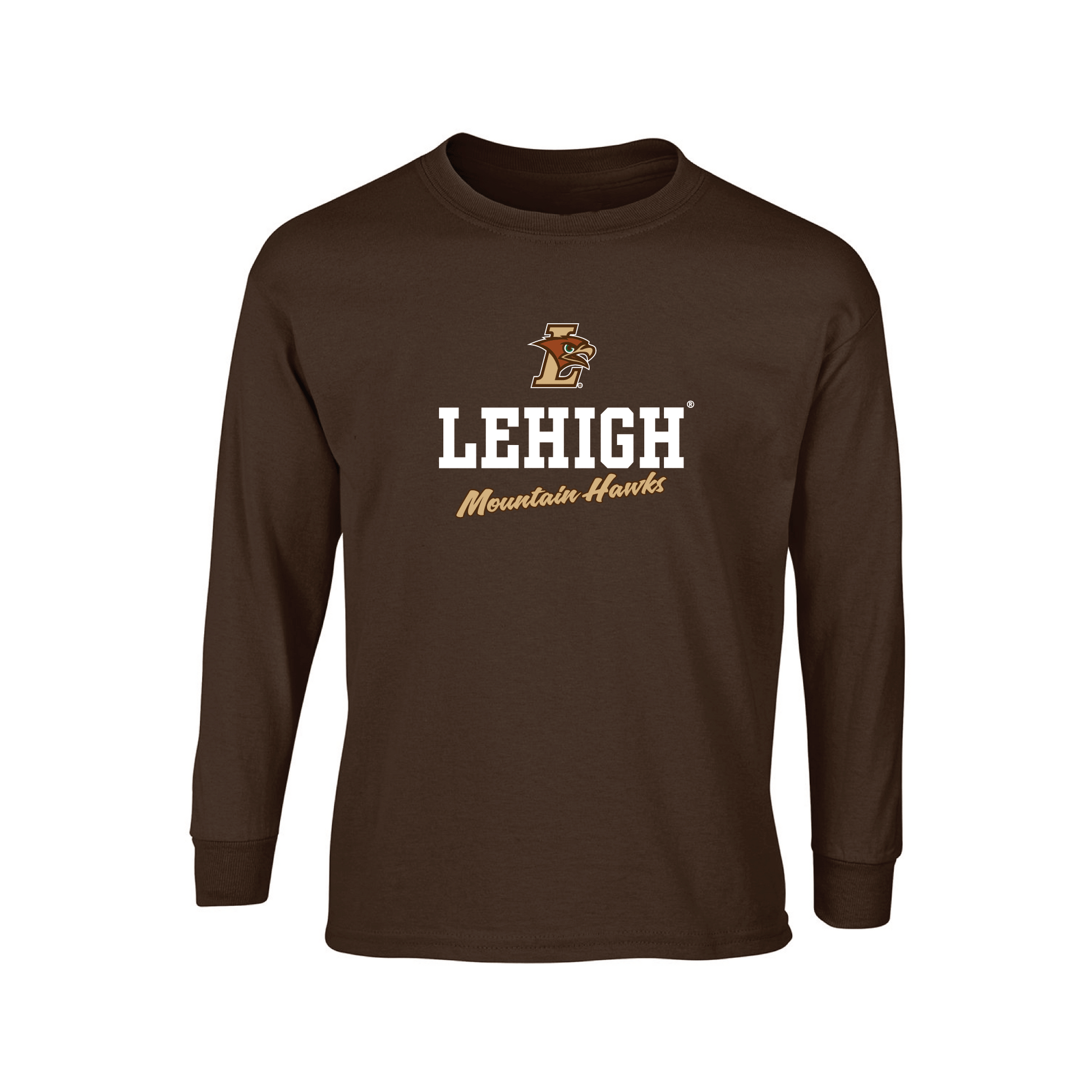 Lehigh University Mountain Hawks Campus Script Adult Long Sleeve T-Shirt