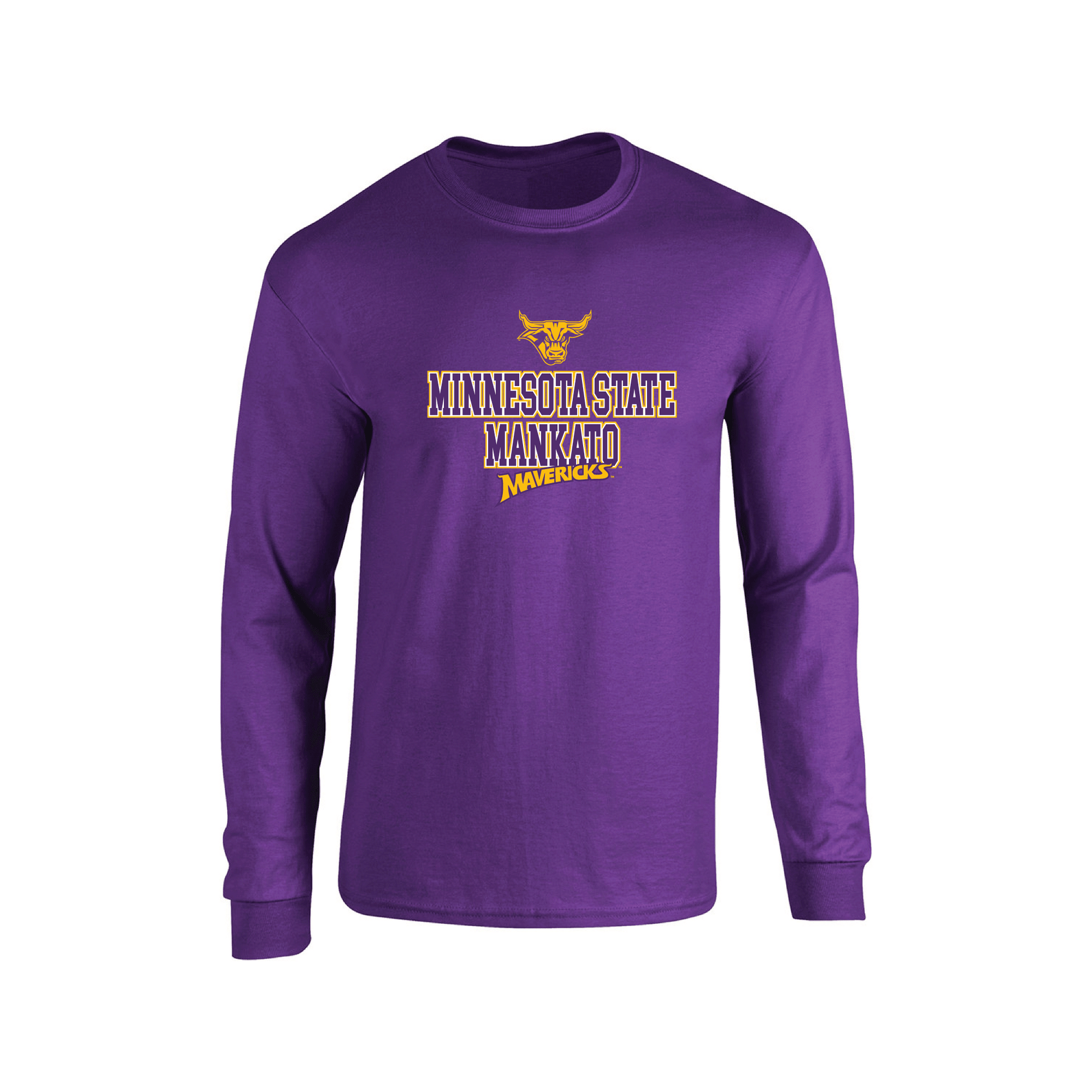 Minnesota State University Mankato Mavericks Campus Script Adult Long Sleeve T-Shirt