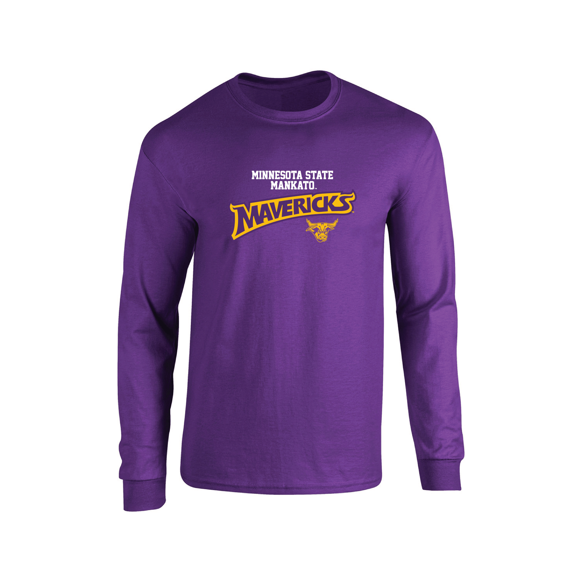 Minnesota State University Mankato Mavericks Machine Script Adult Long Sleeve T-Shirt