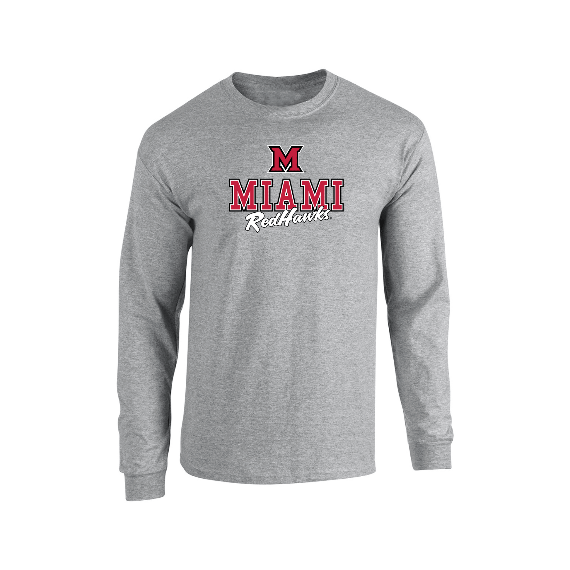 Miami University RedHawks Campus Script Adult Long Sleeve T-Shirt