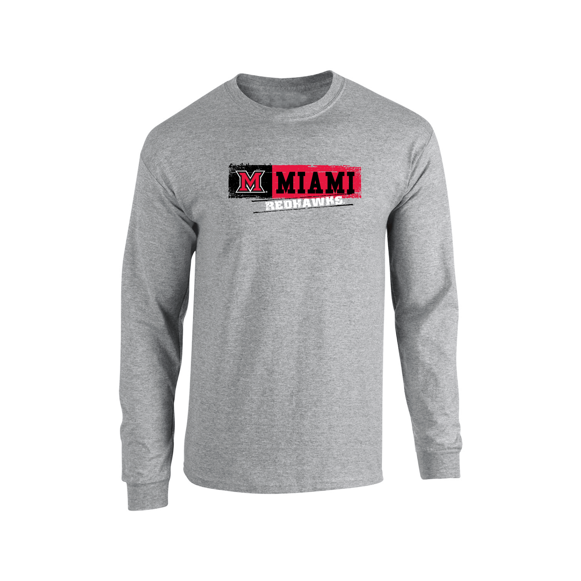 Miami University RedHawks Sticker Adult Long Sleeve T-Shirt