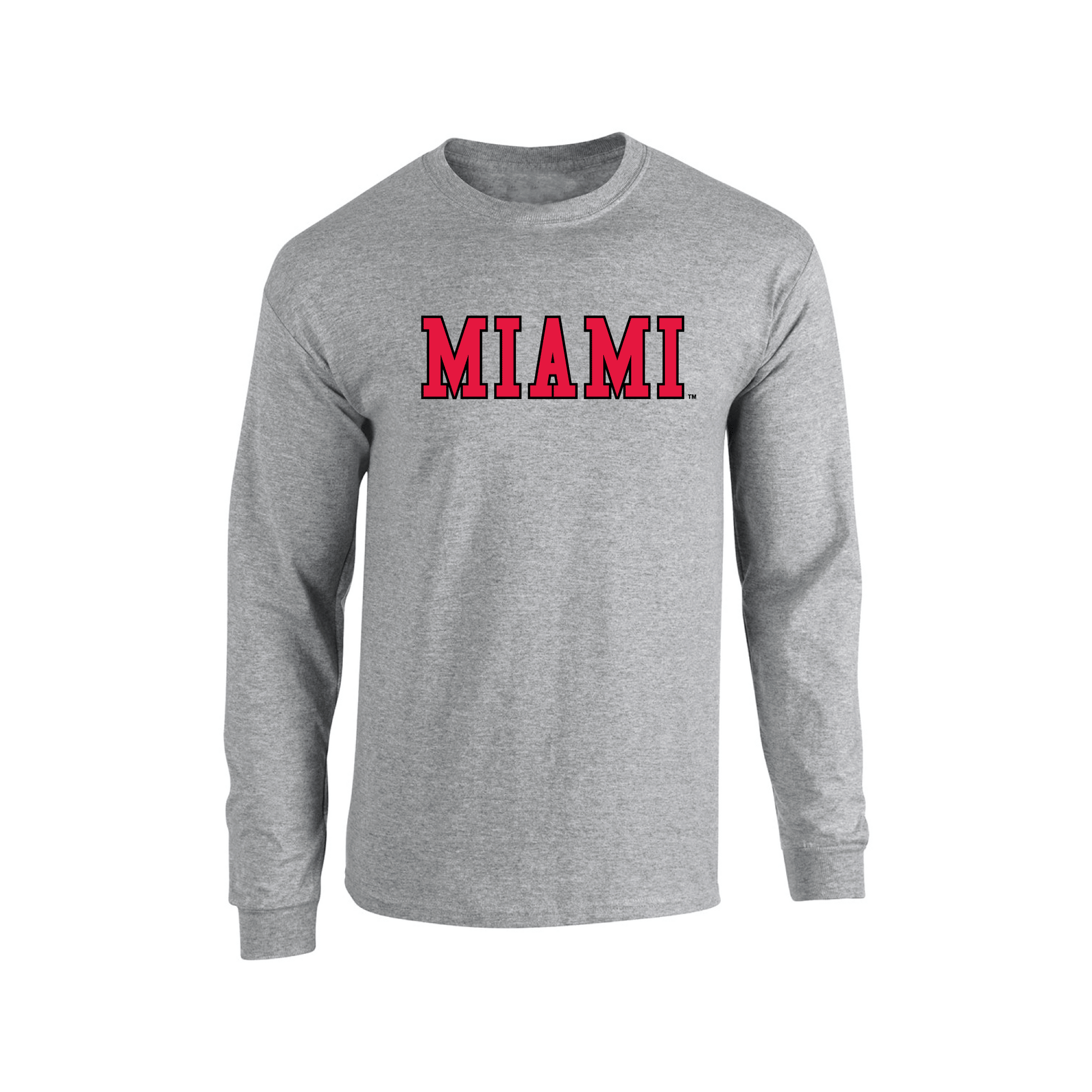 Miami University RedHawks Block Adult Long Sleeve T-Shirt