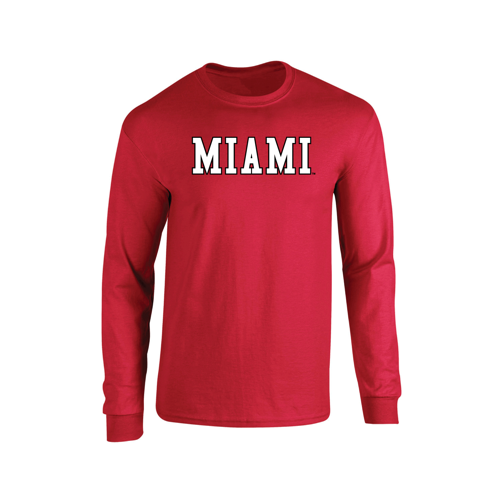 Miami University RedHawks Block Adult Long Sleeve T-Shirt