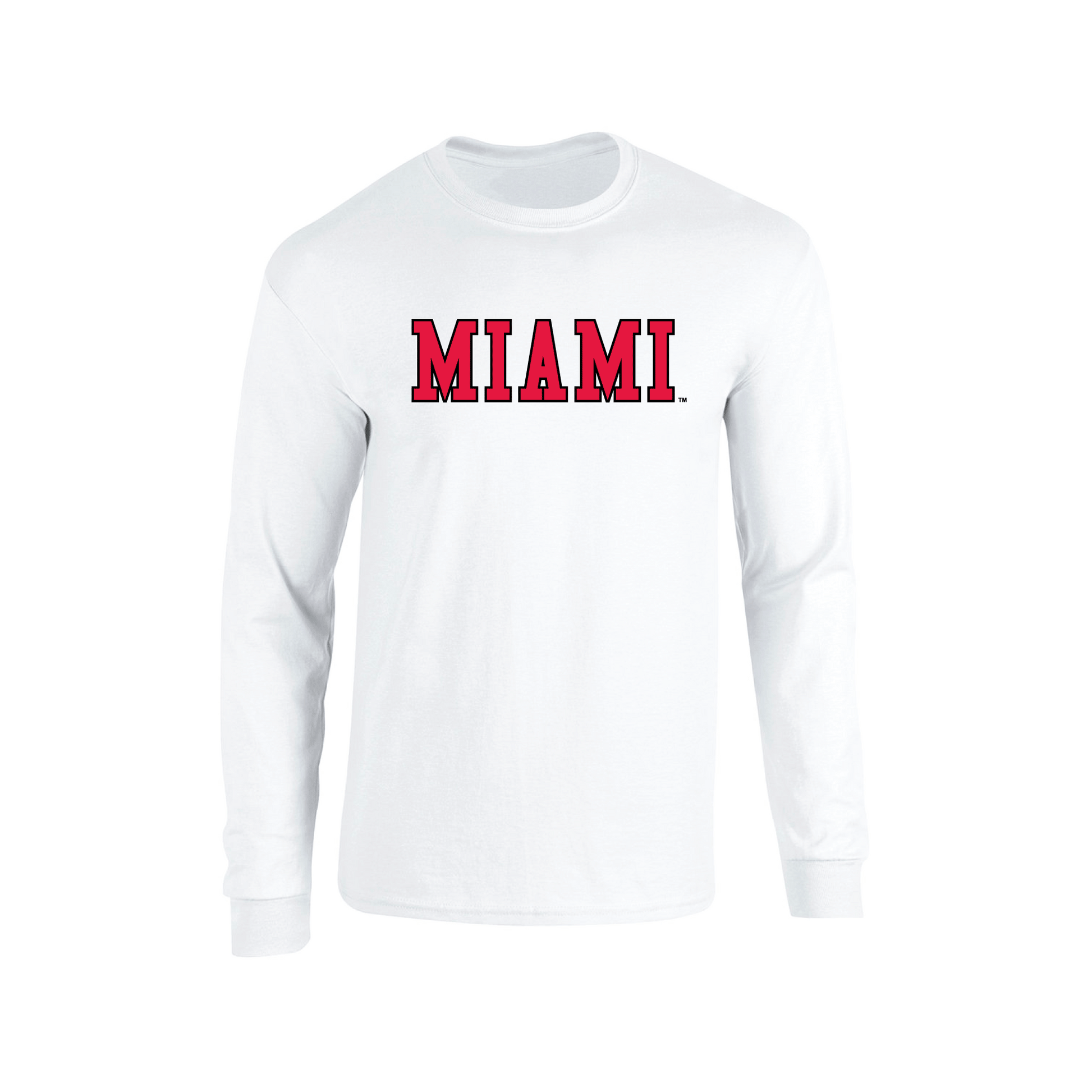 Miami University RedHawks Block Adult Long Sleeve T-Shirt