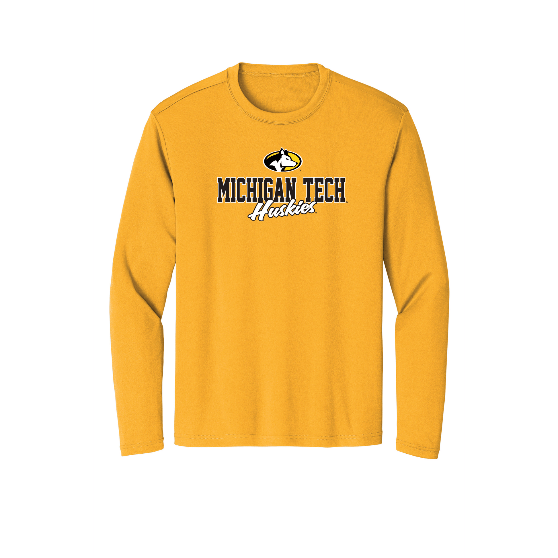 Michigan Technological University Huskies Campus Script Adult Long Sleeve T-Shirt