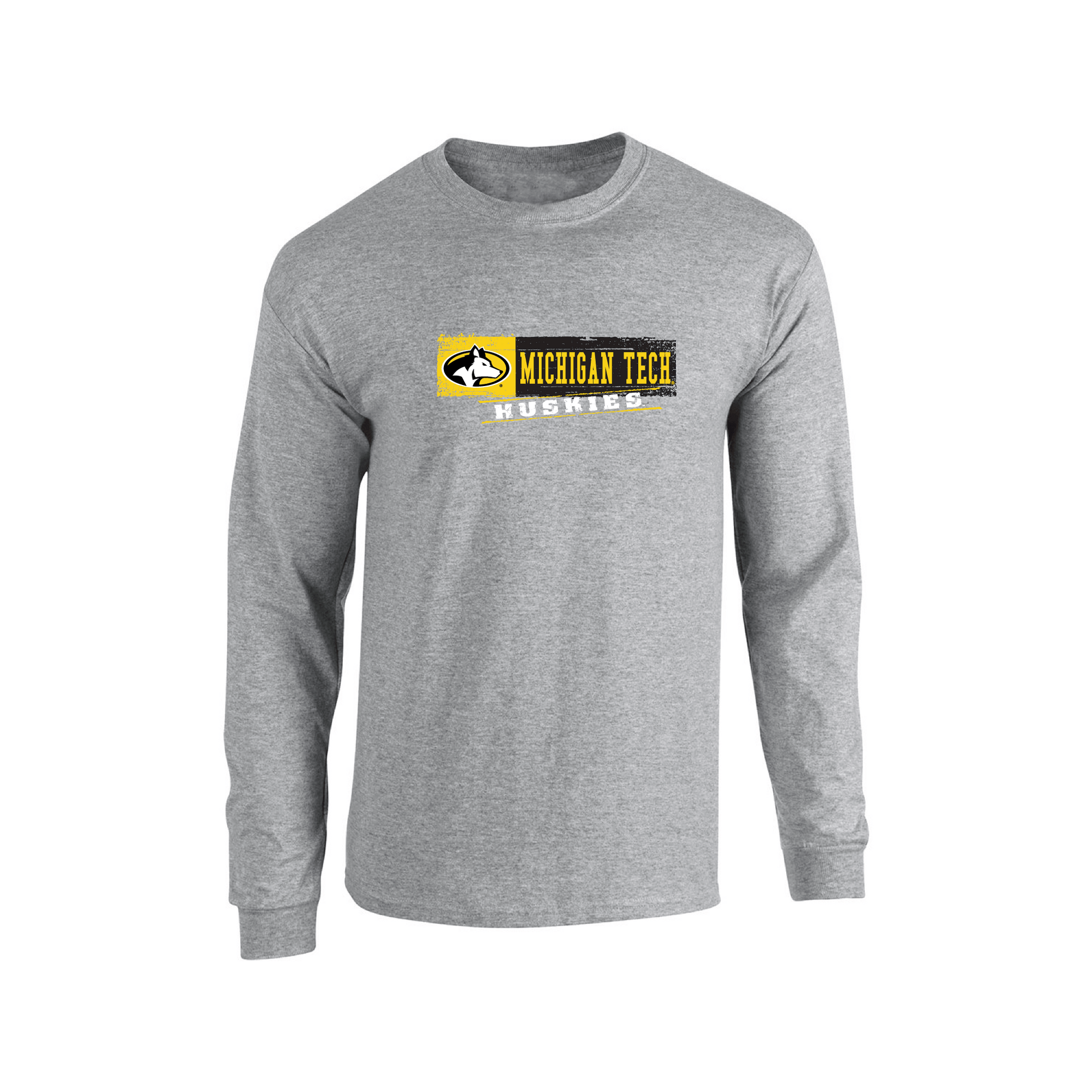 Michigan Technological University Huskies Sticker Adult Long Sleeve T-Shirt