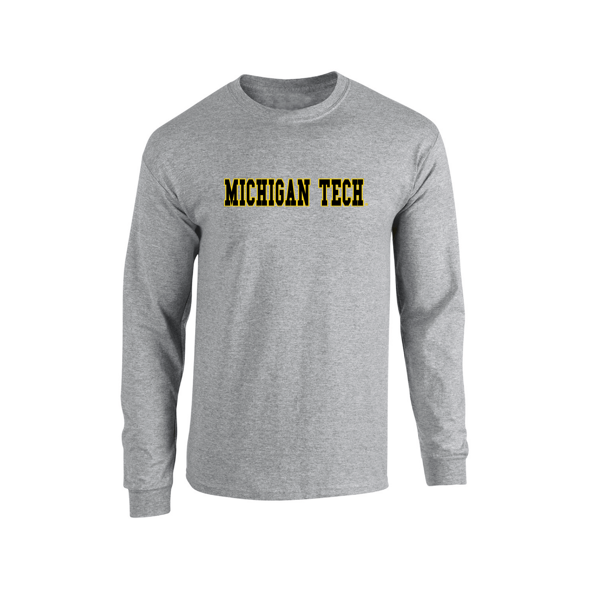 Michigan Technological University Huskies Block Adult Long Sleeve T-Shirt