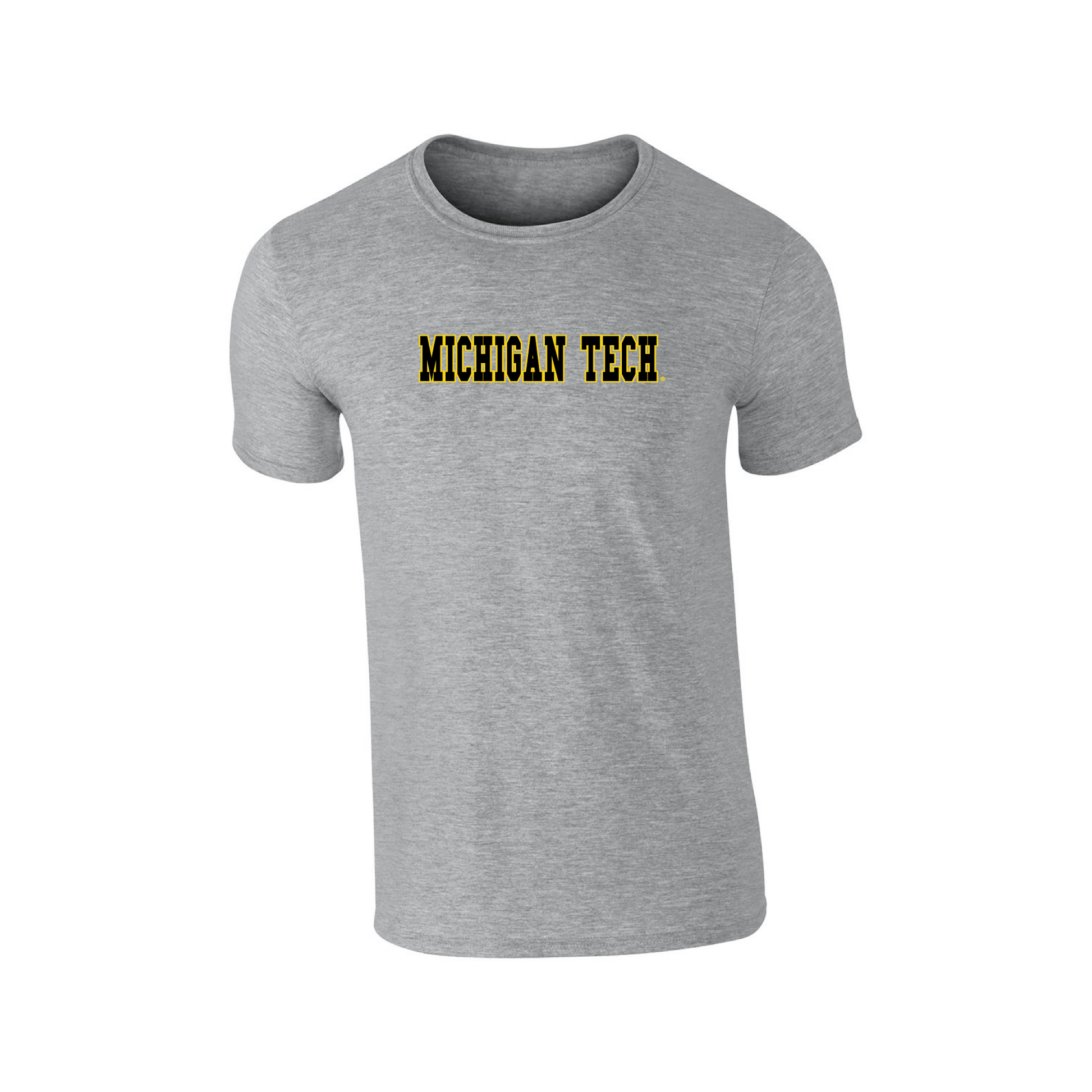 Michigan Technological University Huskies Block Adult T-Shirt