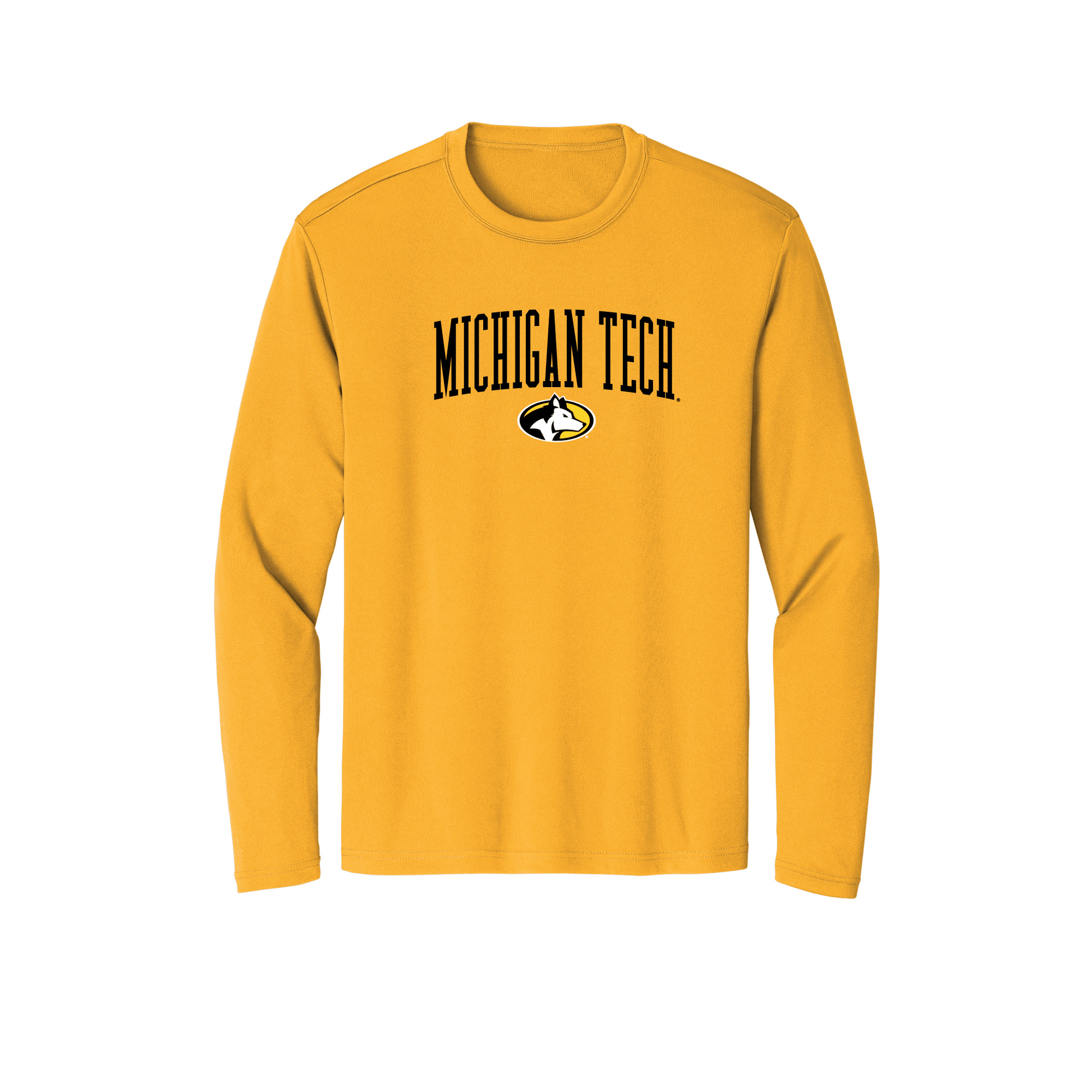 Michigan Technological University Huskies Jumbo Arch Adult Long Sleeve T-Shirt
