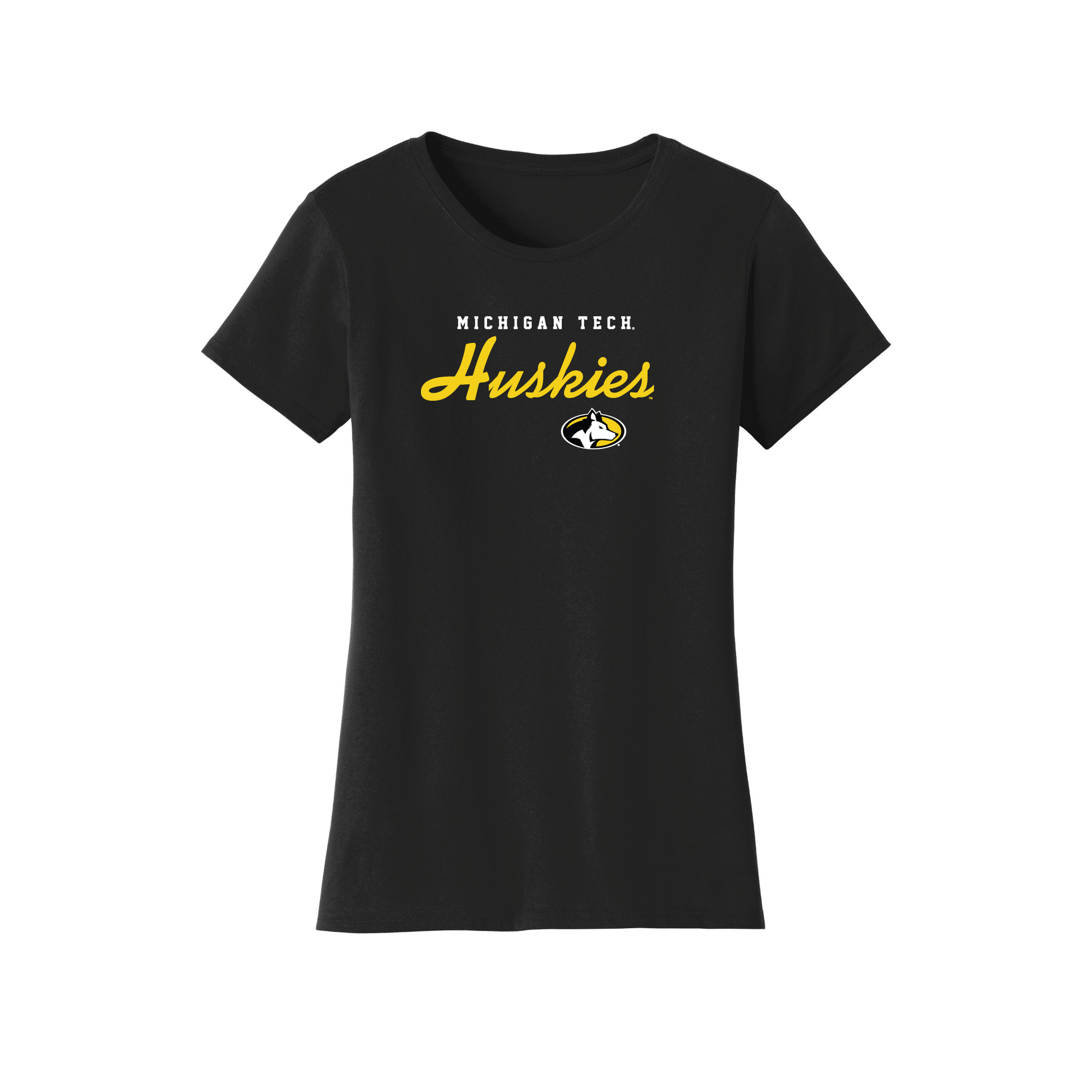 Michigan Technological University Huskies Machine Script Womens T-Shirt