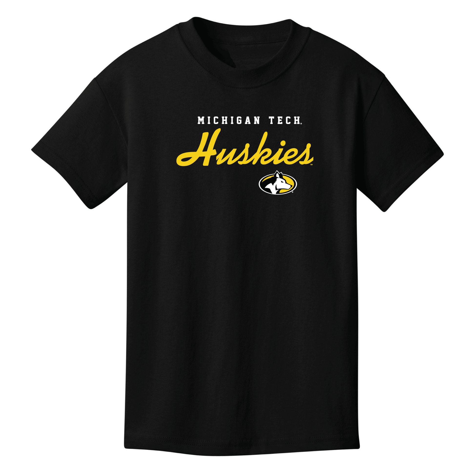 Michigan Technological University Huskies Machine Script Womens Relaxed T-shirt