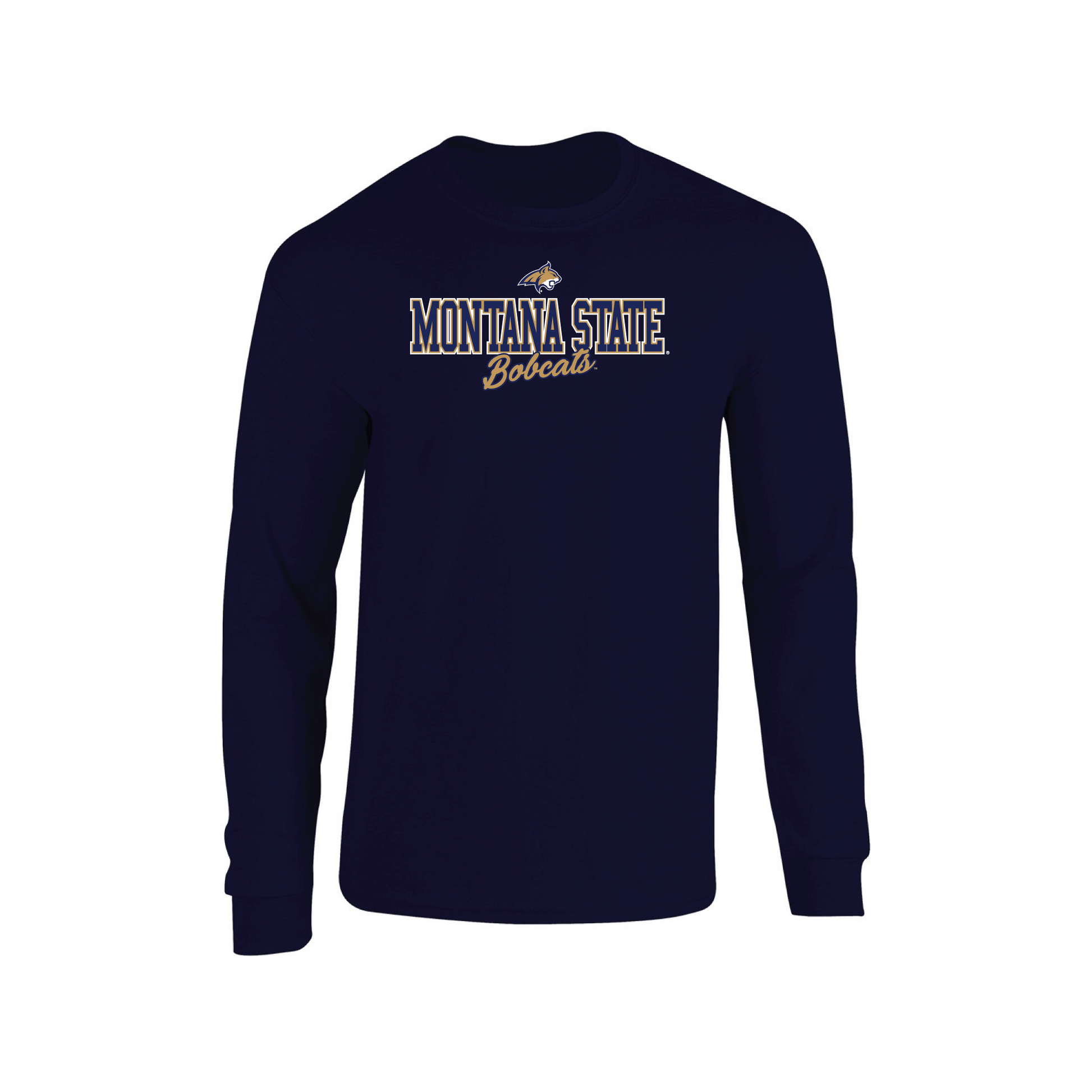 Montana State University Bobcats Campus Script Adult Long Sleeve T-Shirt