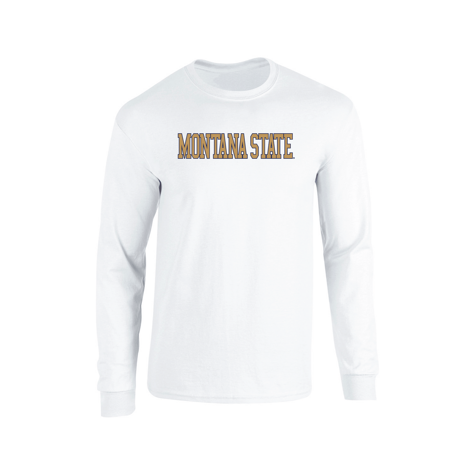 Montana State University Bobcats Block Adult Long Sleeve T-Shirt