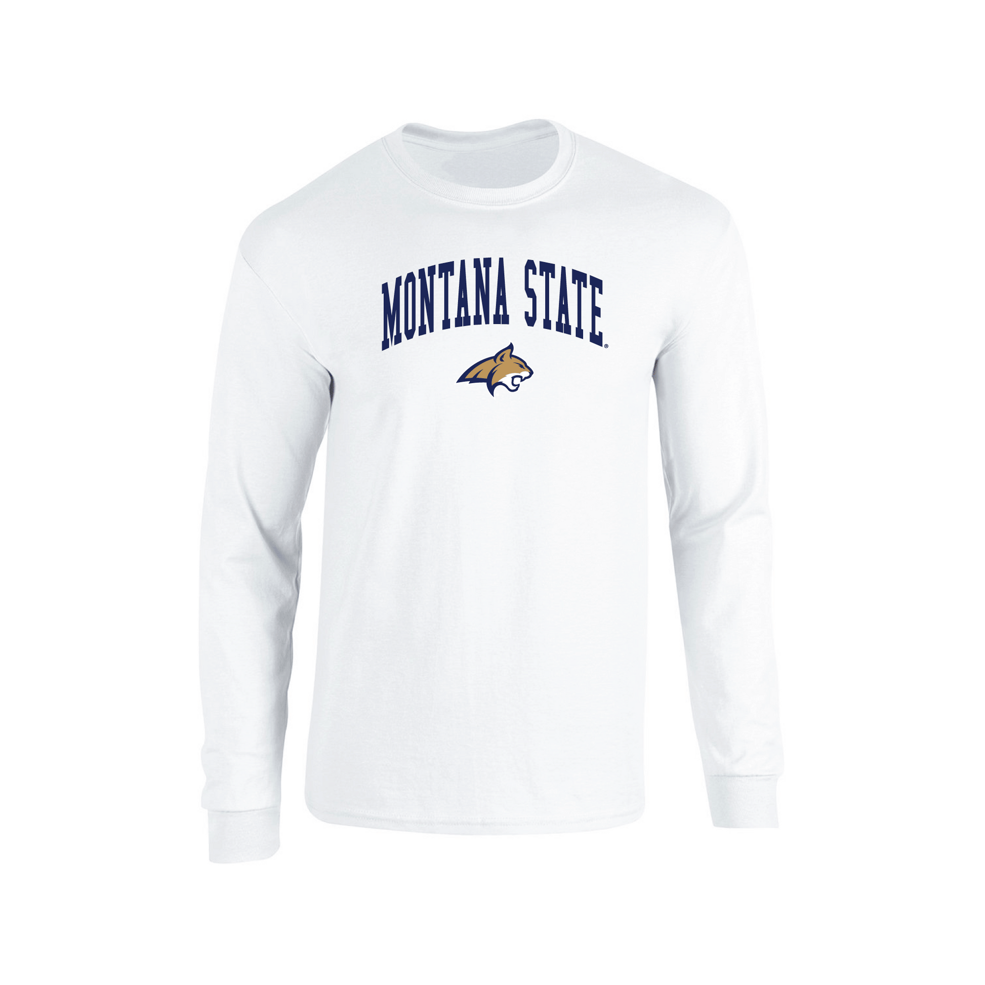 Montana State University Bobcats Jumbo Arch Adult Long Sleeve T-Shirt