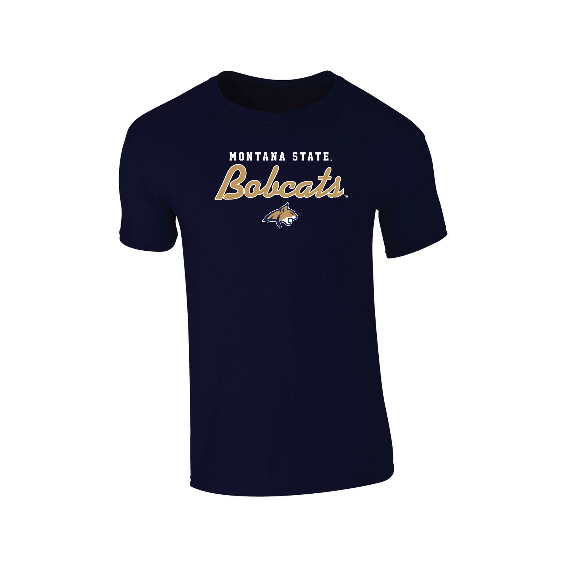 Montana State University Bobcats Machine Script Adult T-Shirt