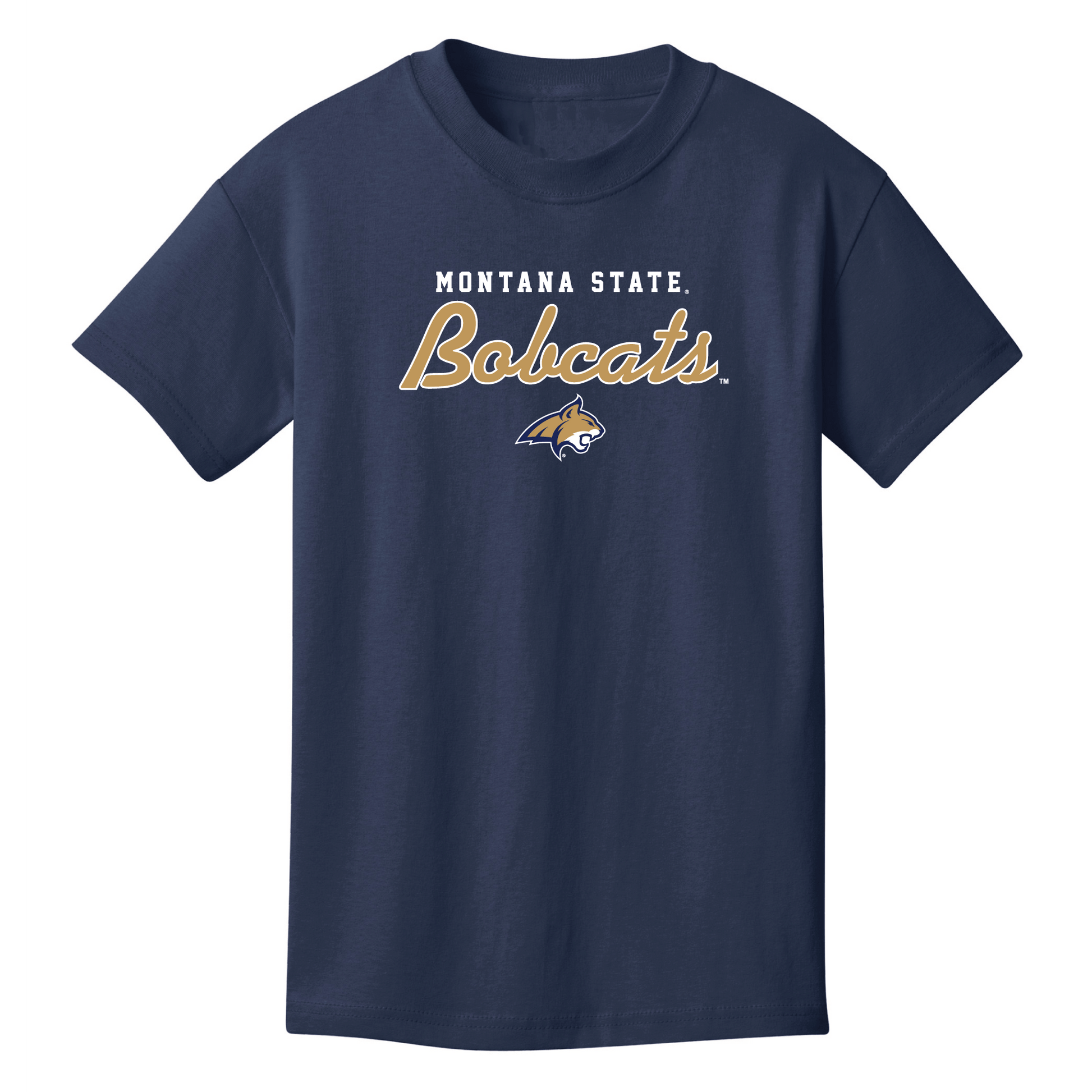 Montana State University Bobcats Machine Script Youth T-Shirt