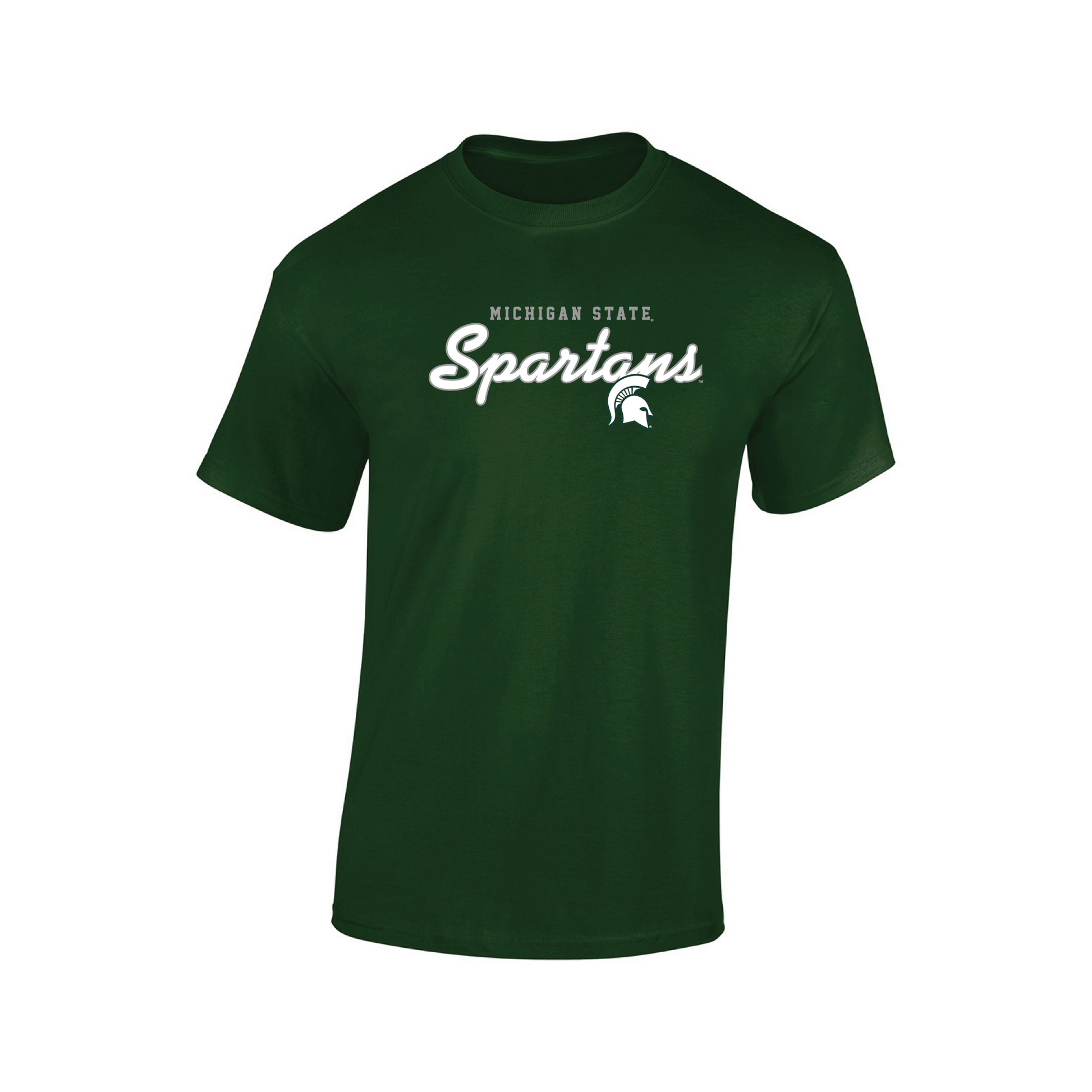 Michigan State University Spartans Machine Script Adult T-Shirt