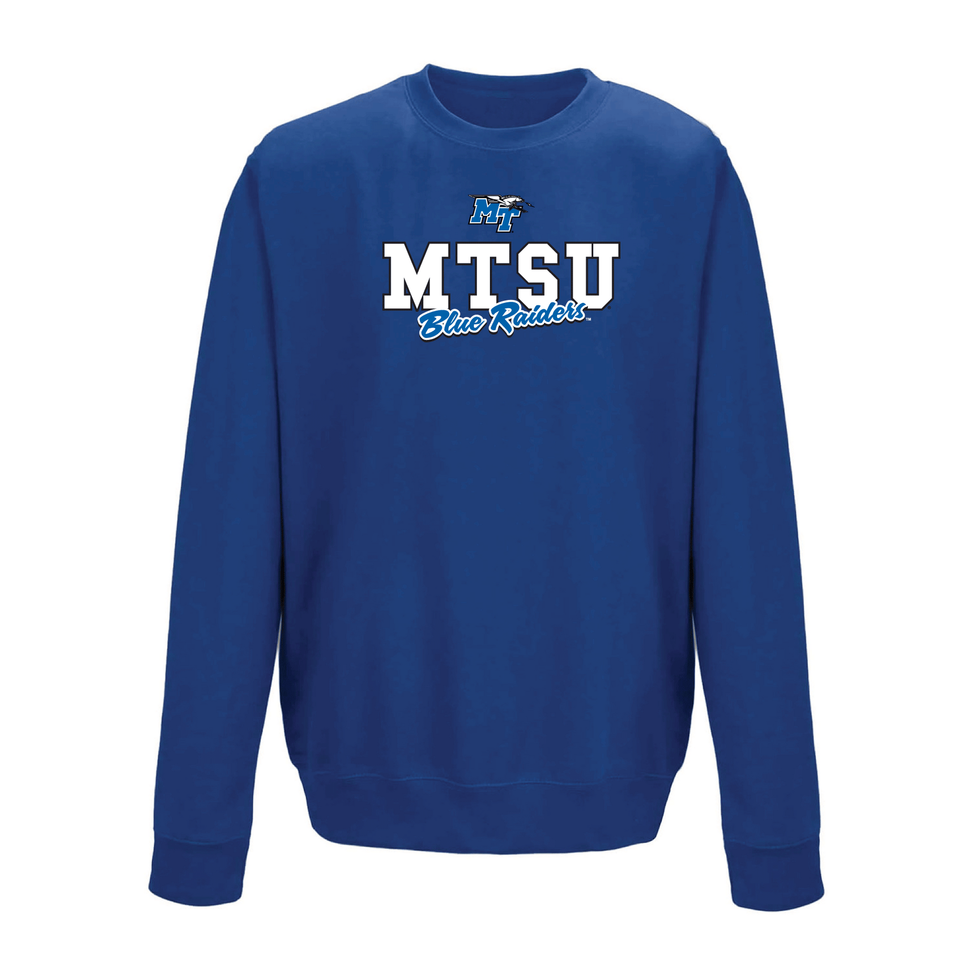 Middle Tennessee State University Blue Raiders Campus Script Crewneck Sweatshirt Fleece