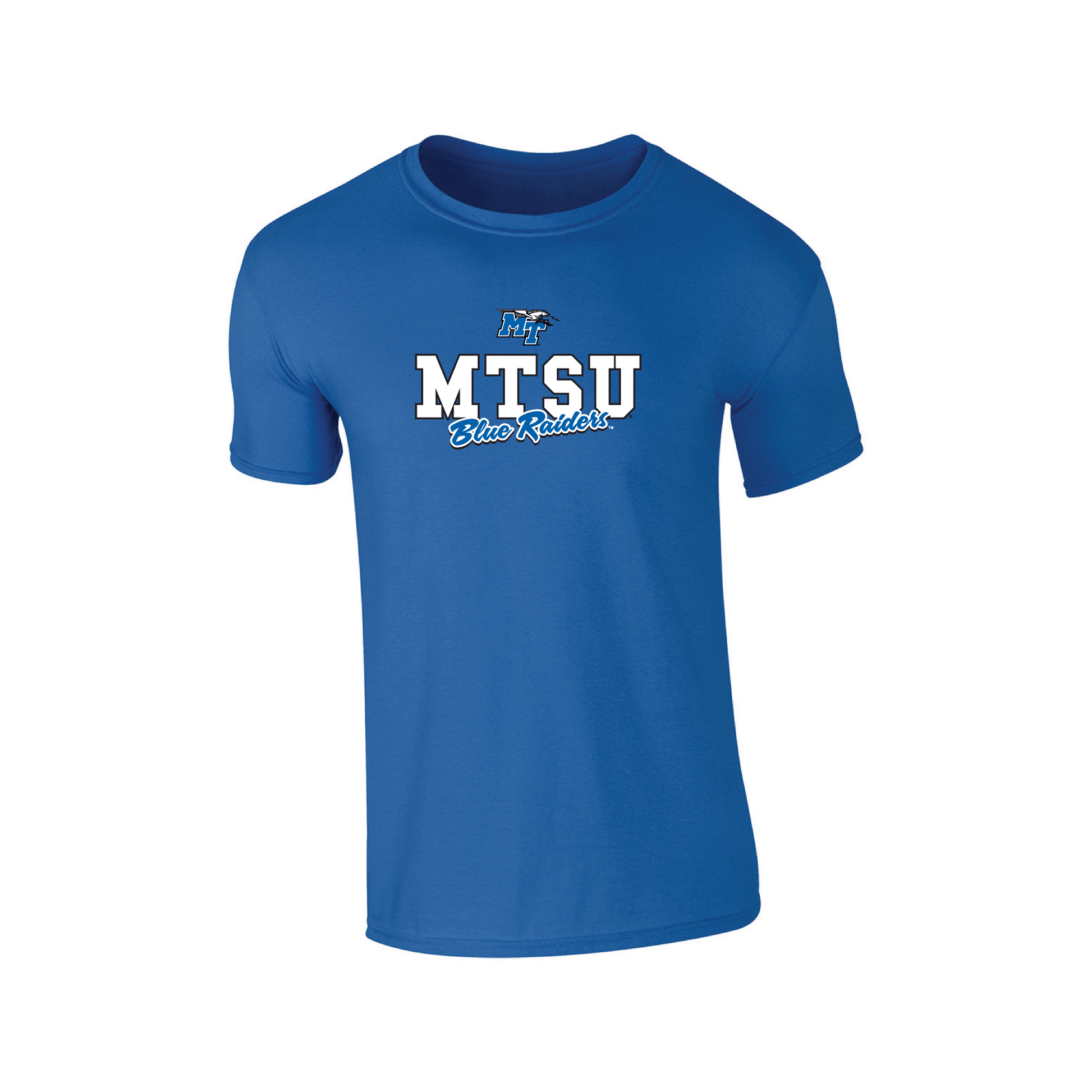 Middle Tennessee State University Blue Raiders Campus Script T-shirt Unisex Cotton