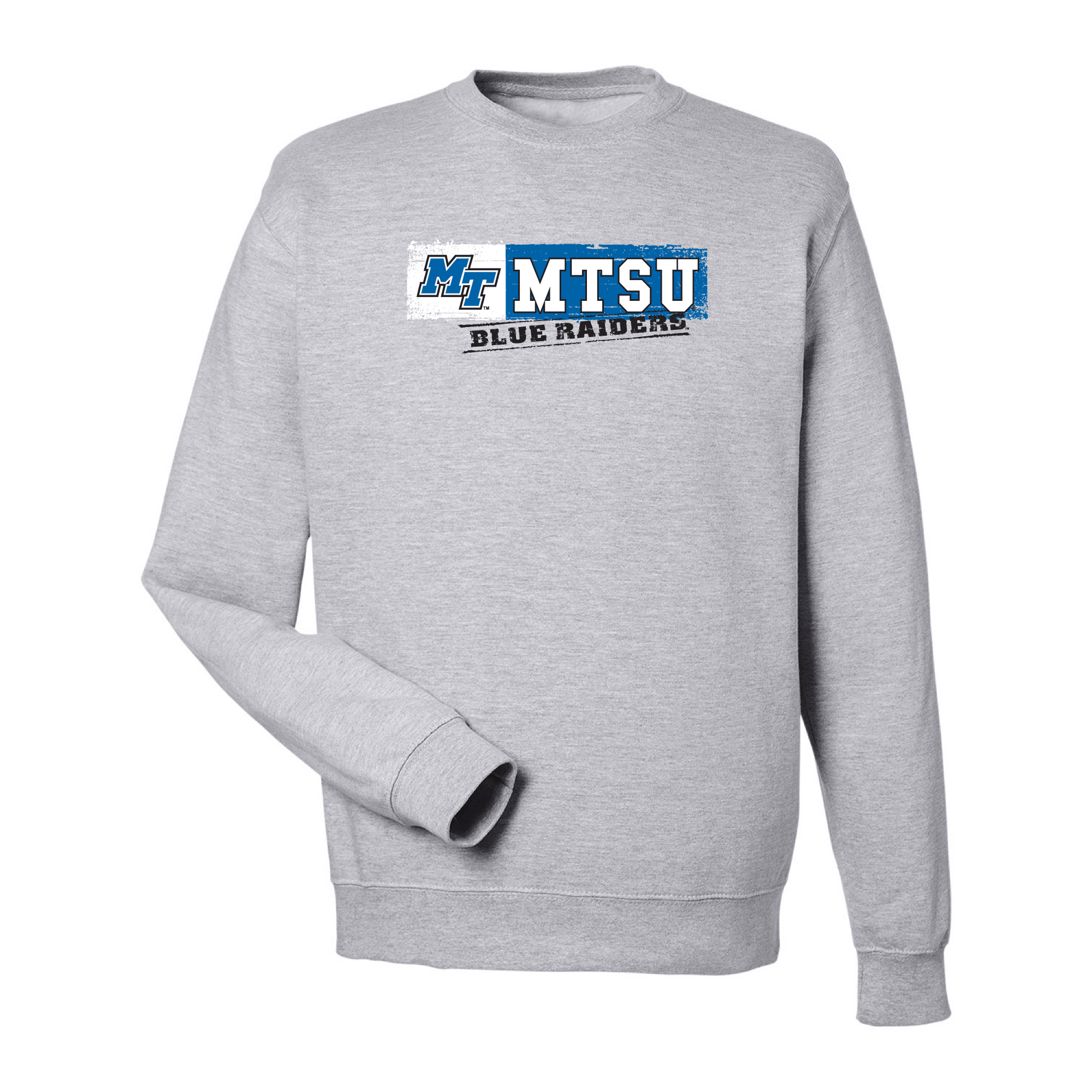 Middle Tennessee State University Blue Raiders Sticker Crewneck Sweatshirt Fleece