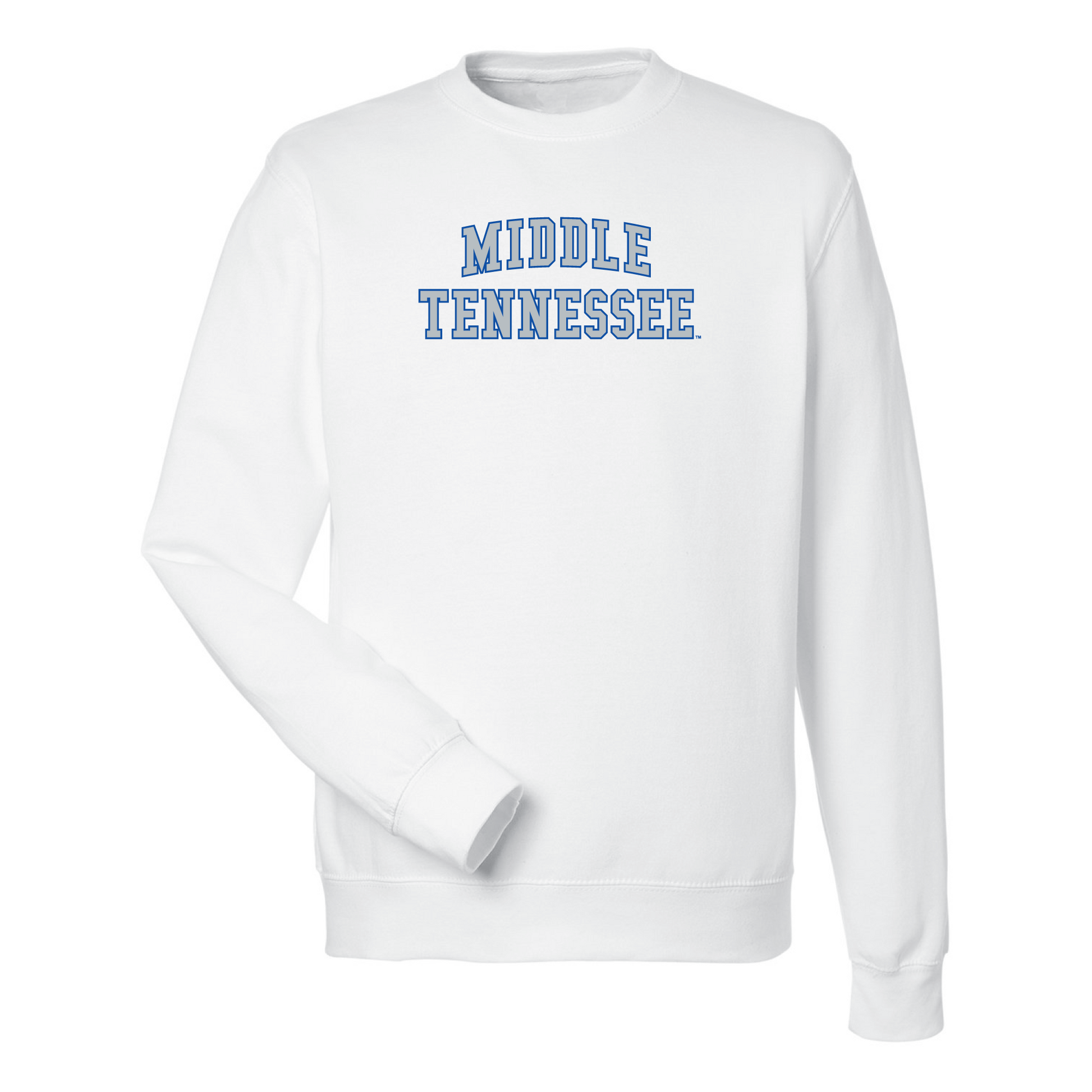 Middle Tennessee State University Blue Raiders Block Crewneck Sweatshirt Fleece