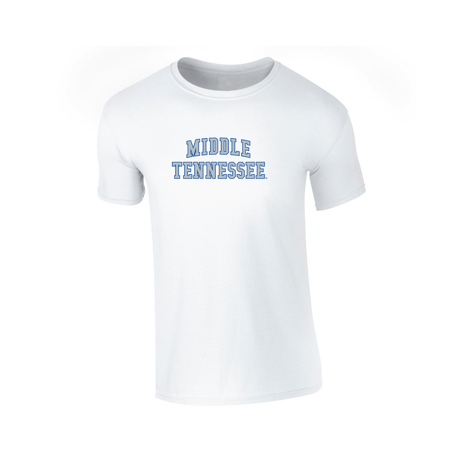 Middle Tennessee State University Blue Raiders Block T-shirt Unisex Cotton