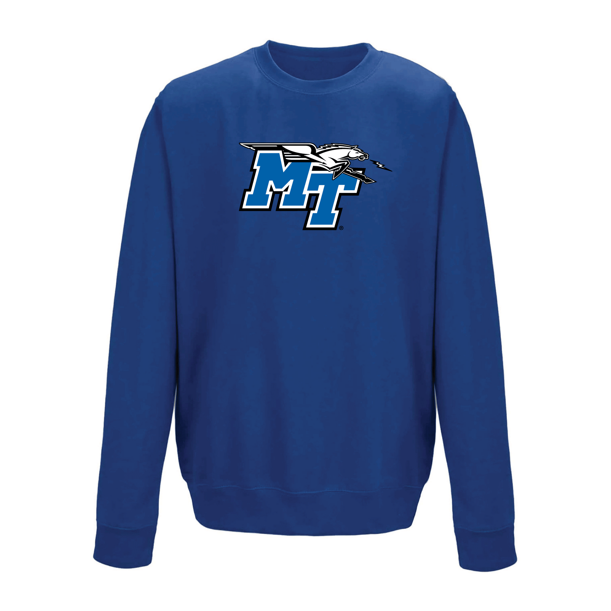 Middle Tennessee State University Blue Raiders Jumbo Logo Crewneck Sweatshirt Fleece
