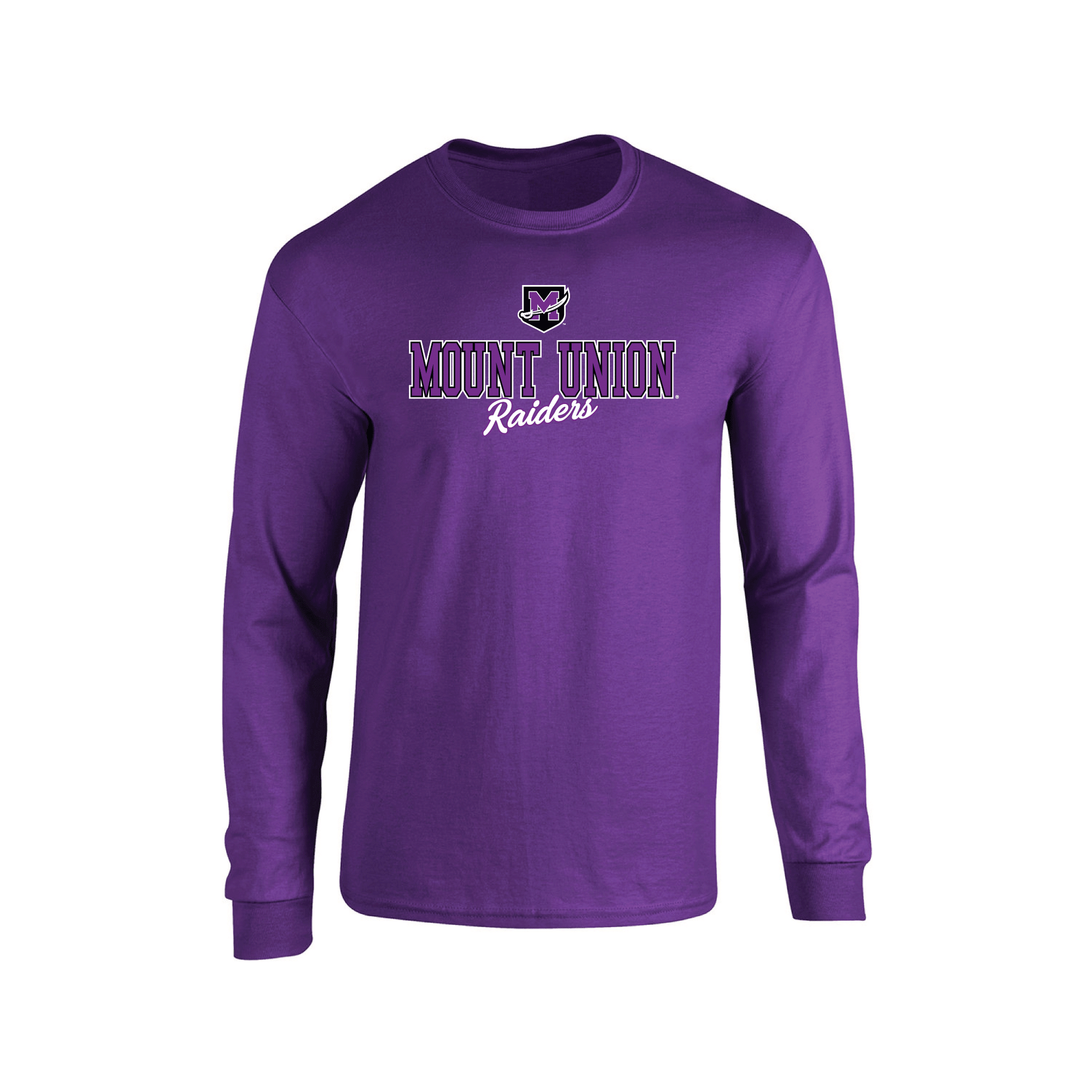 University of Mount Union Purple Raiders Campus Script Adult Long Sleeve T-Shirt