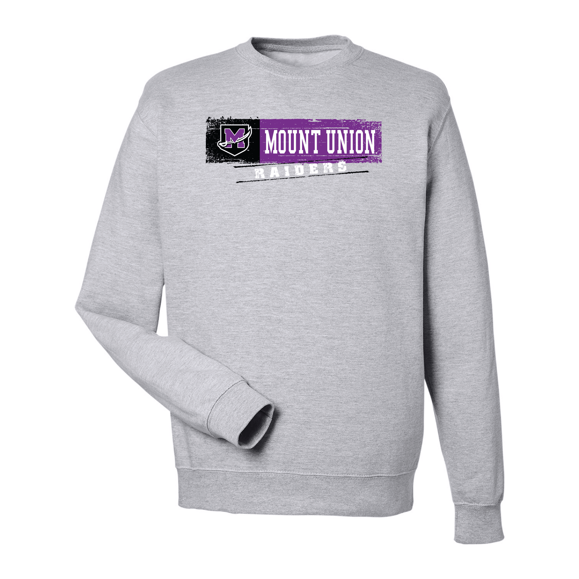 University of Mount Union Purple Raiders Sticker Crewneck Sweatshirt