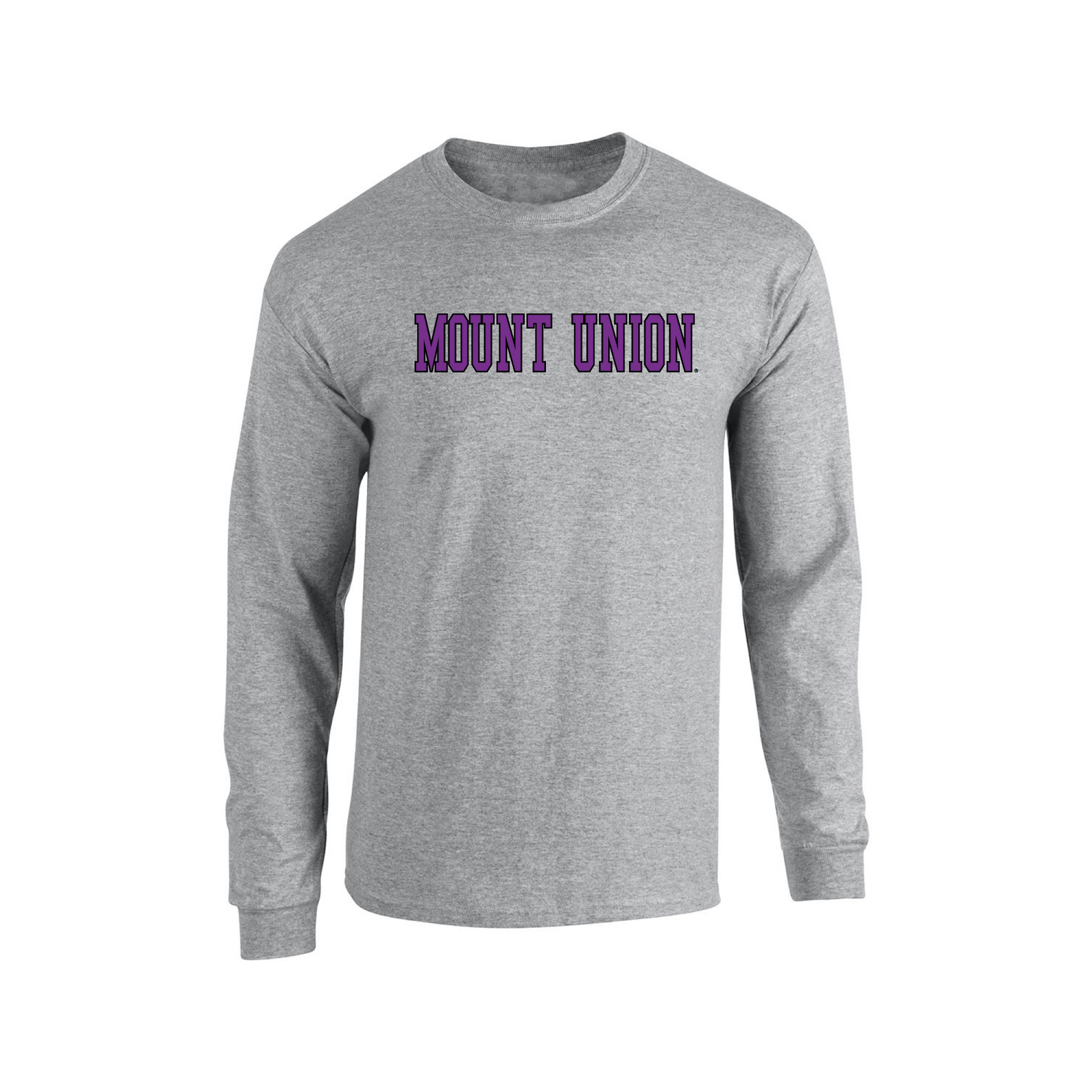 University of Mount Union Purple Raiders Block Adult Long Sleeve T-Shirt