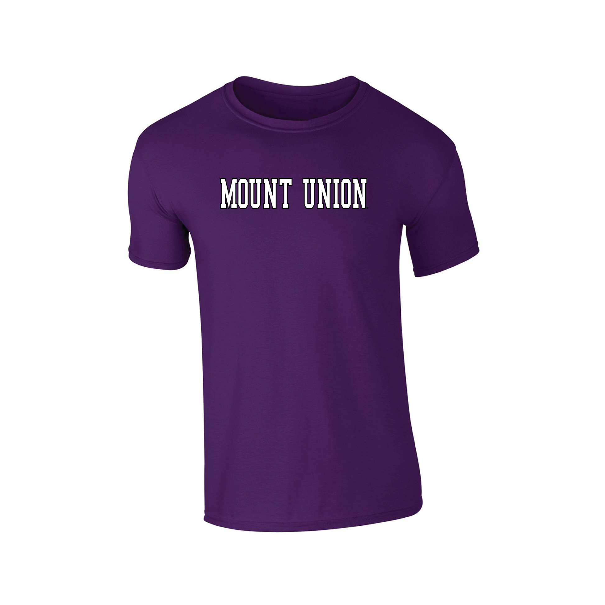 University of Mount Union Purple Raiders Block Adult T-Shirt