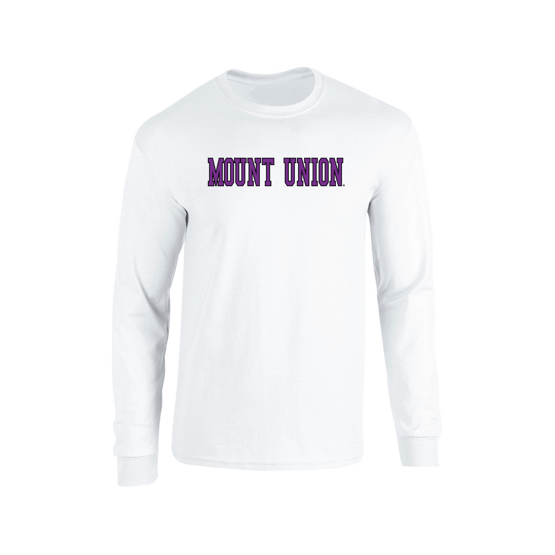 University of Mount Union Purple Raiders Block Adult Long Sleeve T-Shirt