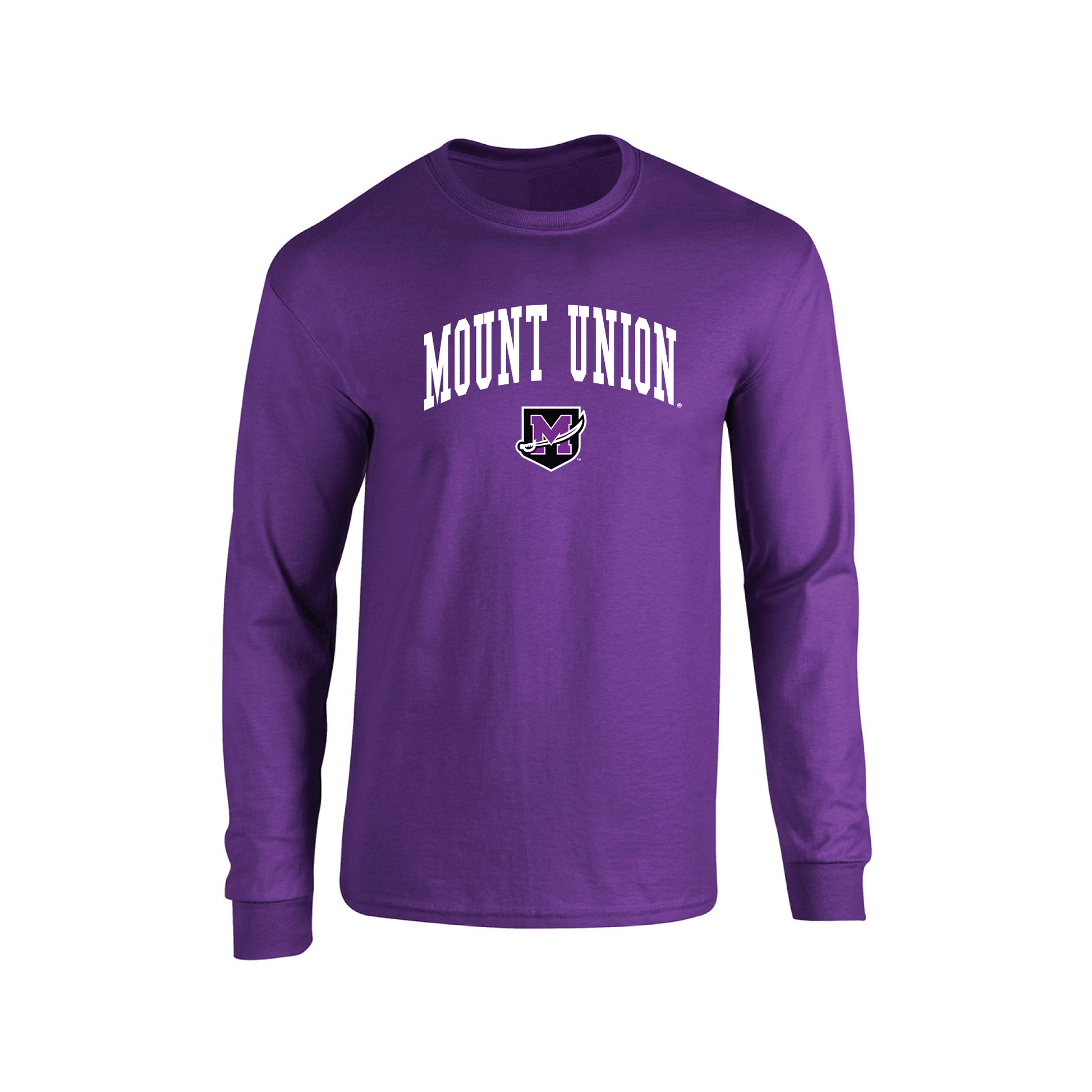 University of Mount Union Purple Raiders Jumbo Arch Adult Long Sleeve T-Shirt