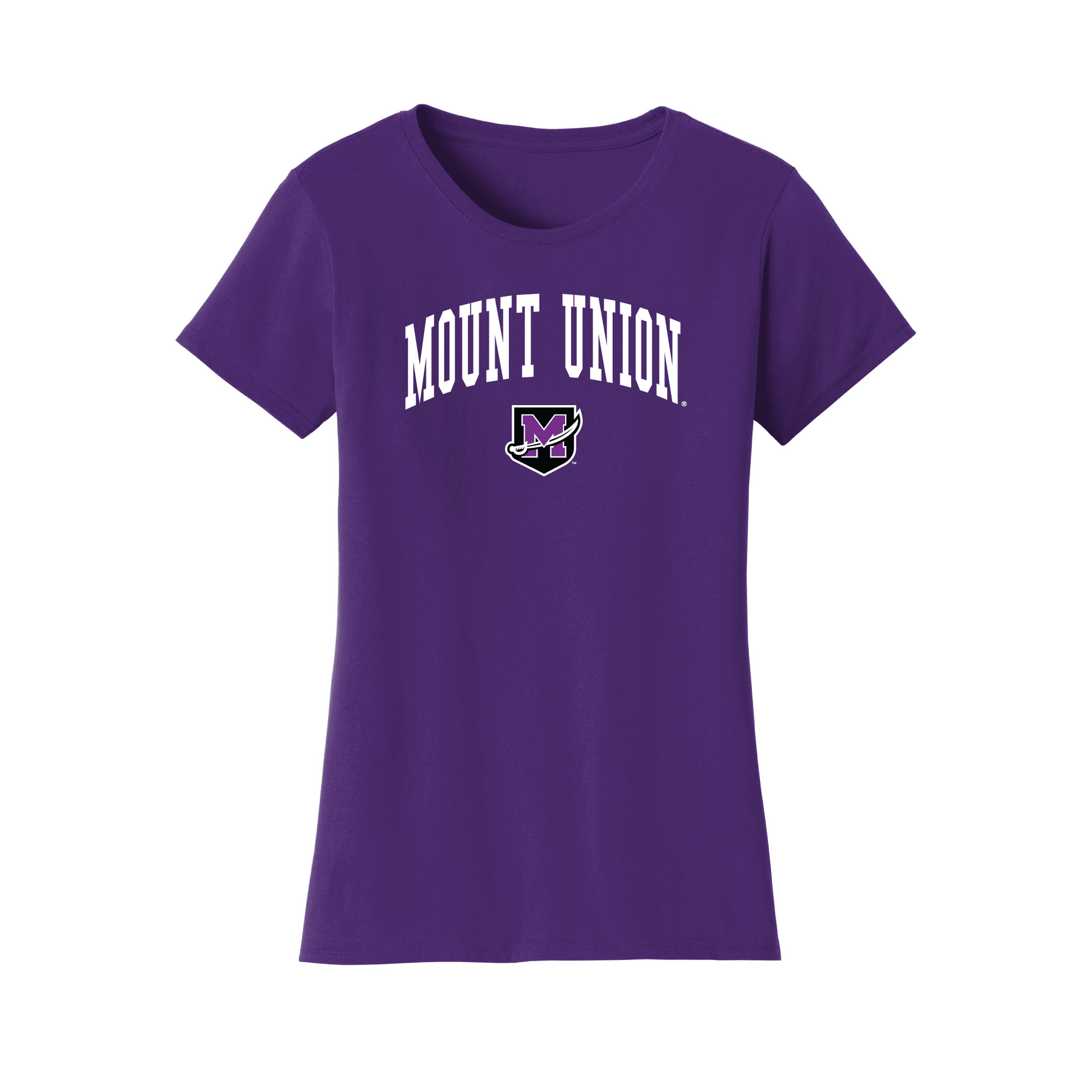 University of Mount Union Purple Raiders Jumbo Arch Womens T-Shirt