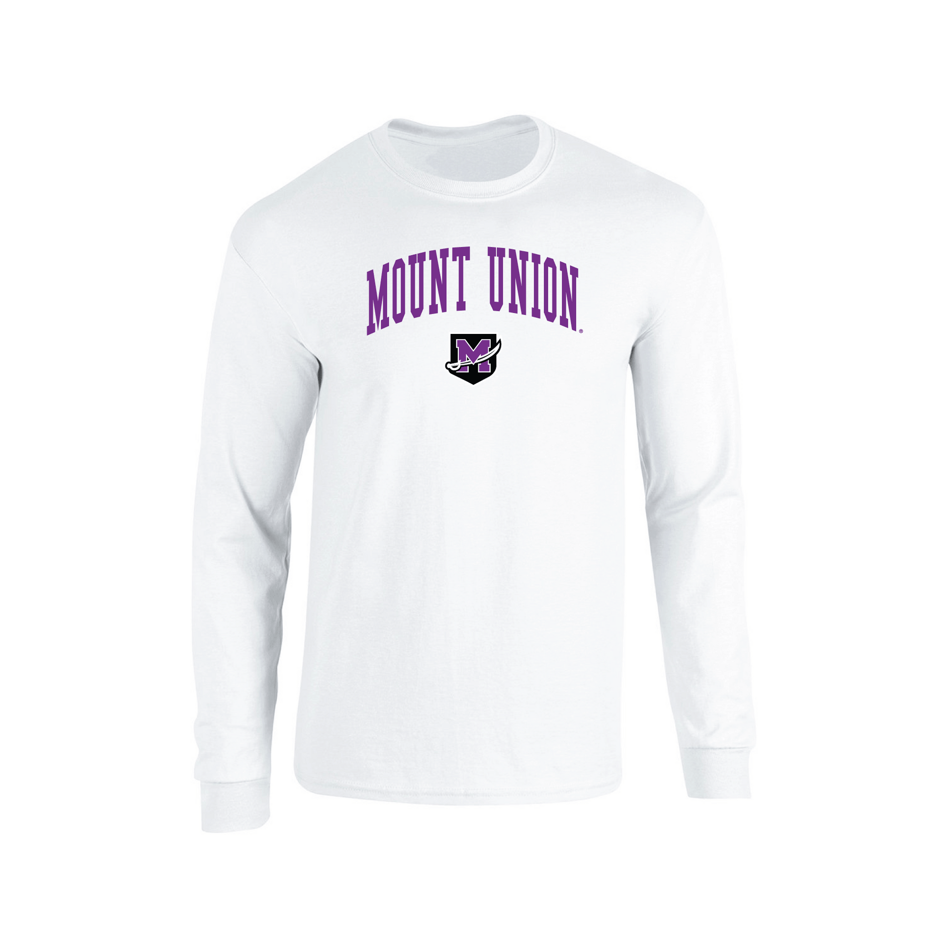 University of Mount Union Purple Raiders Jumbo Arch Adult Long Sleeve T-Shirt