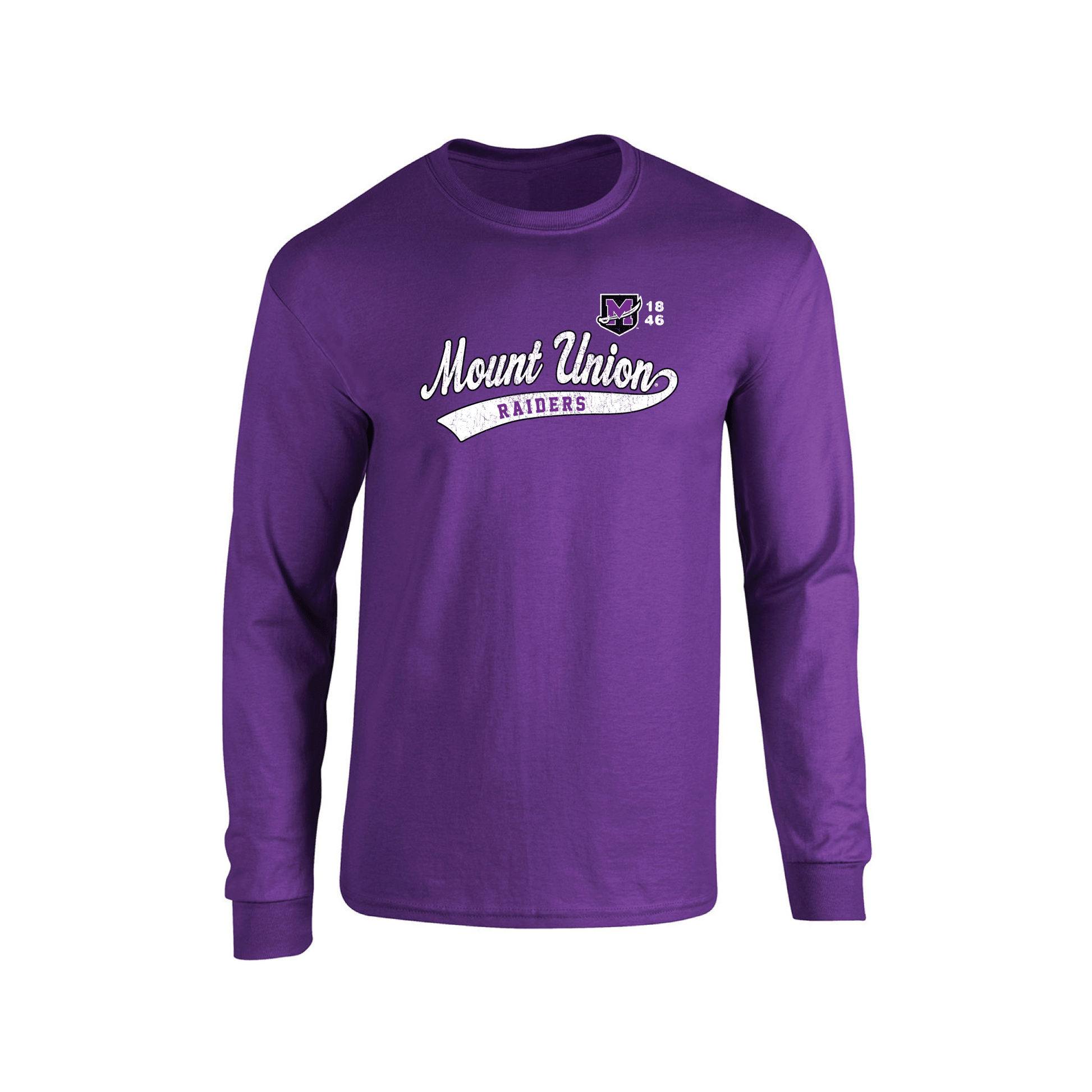 University of Mount Union Purple Raiders Old School Adult Long Sleeve T-Shirt
