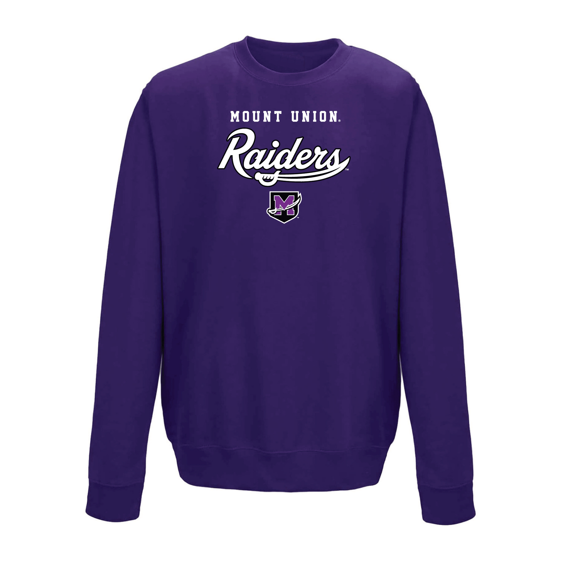 University of Mount Union Purple Raiders Machine Script Crewneck Sweatshirt