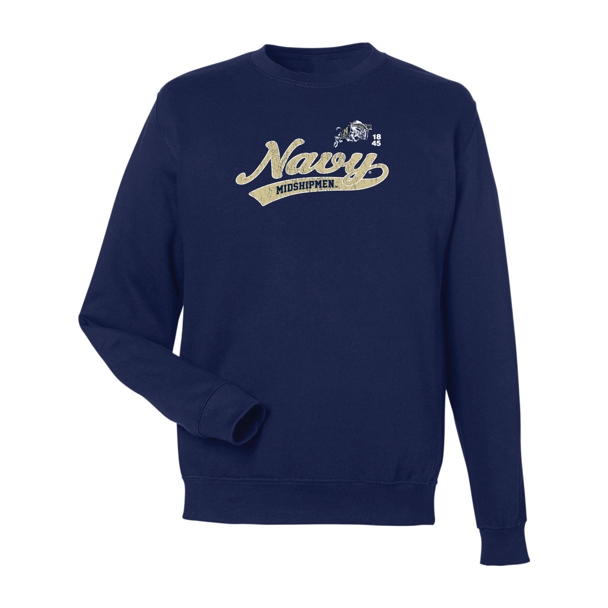 United States Naval Academy Midshipmen Old School Crewneck Sweatshirt Fleece