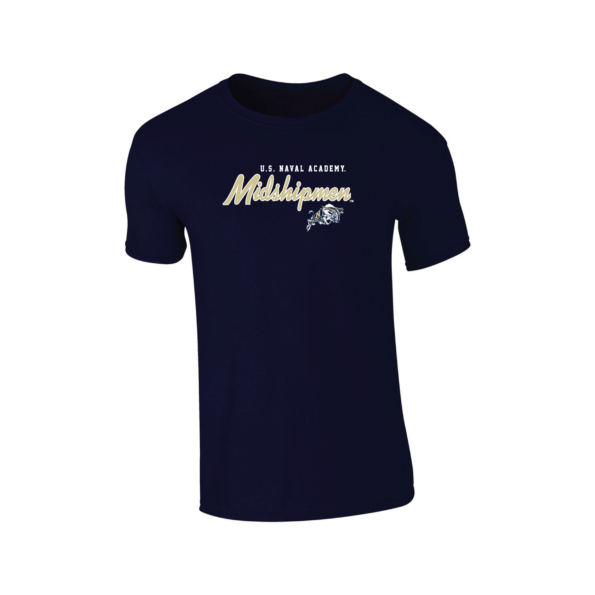 United States Naval Academy Midshipmen Machine Script T-shirt Unisex Cotton