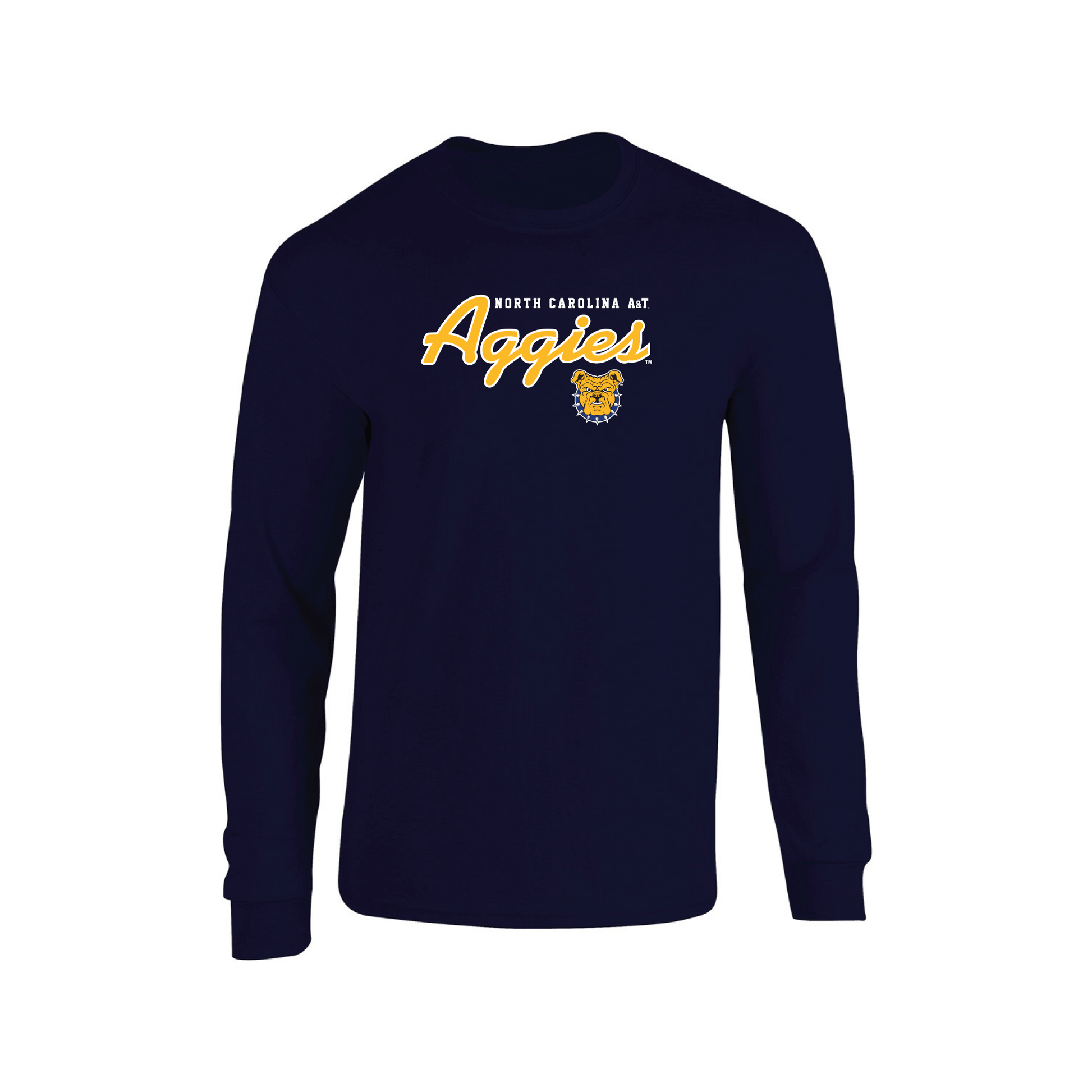 North Carolina Agricultural & Technical State University Aggies Machine Script Long Sleeve T-shirt Unisex