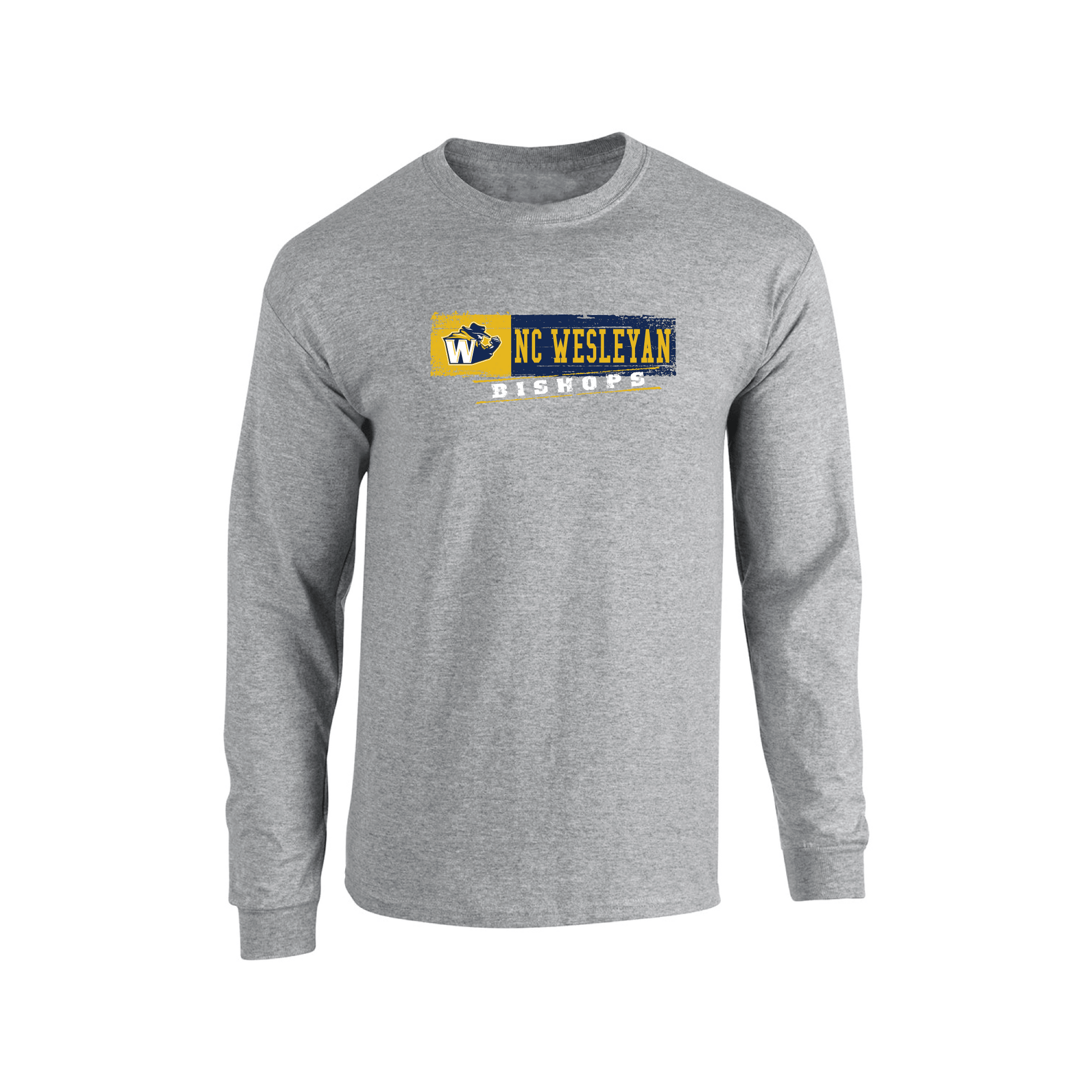 North Carolina Wesleyan University Bishops Sticker Adult Long Sleeve T-Shirt
