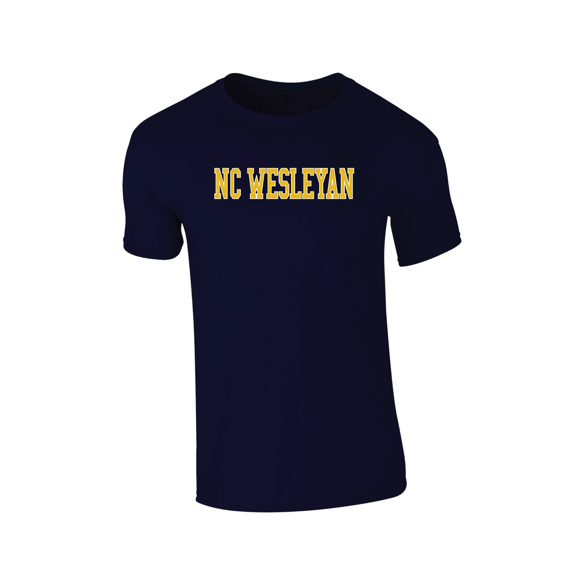 North Carolina Wesleyan University Bishops Block Adult T-Shirt