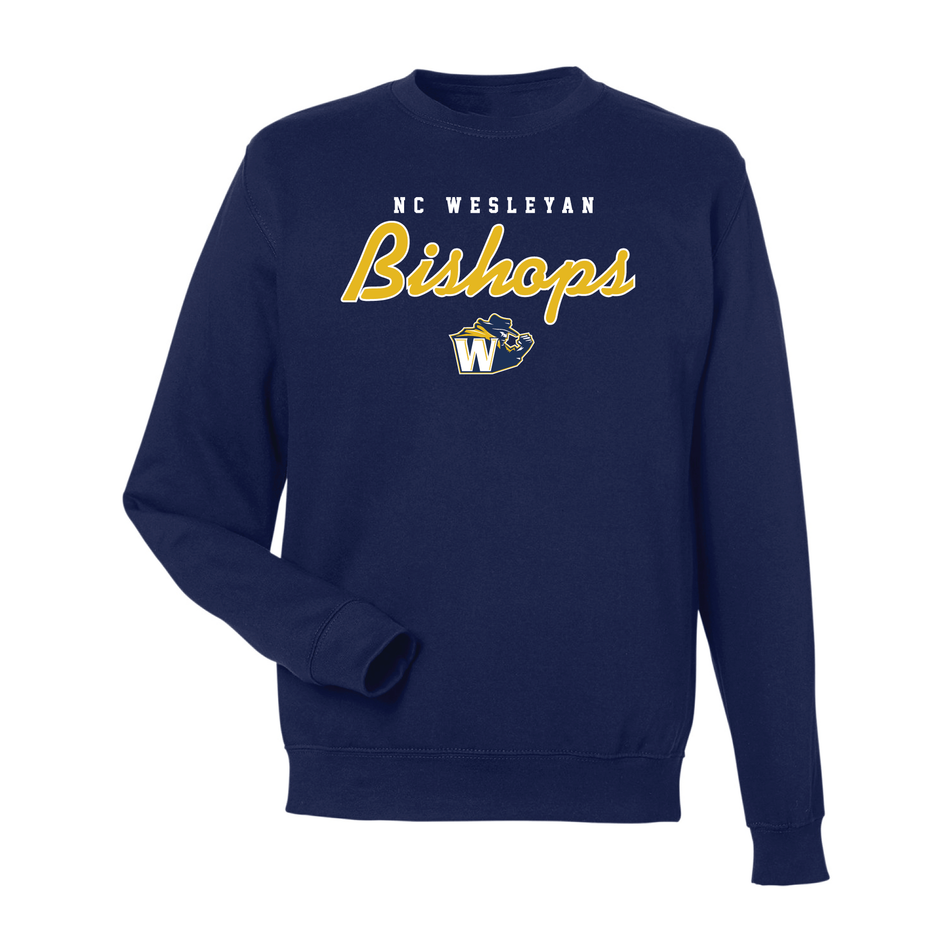 North Carolina Wesleyan University Bishops Machine Script Crewneck Sweatshirt