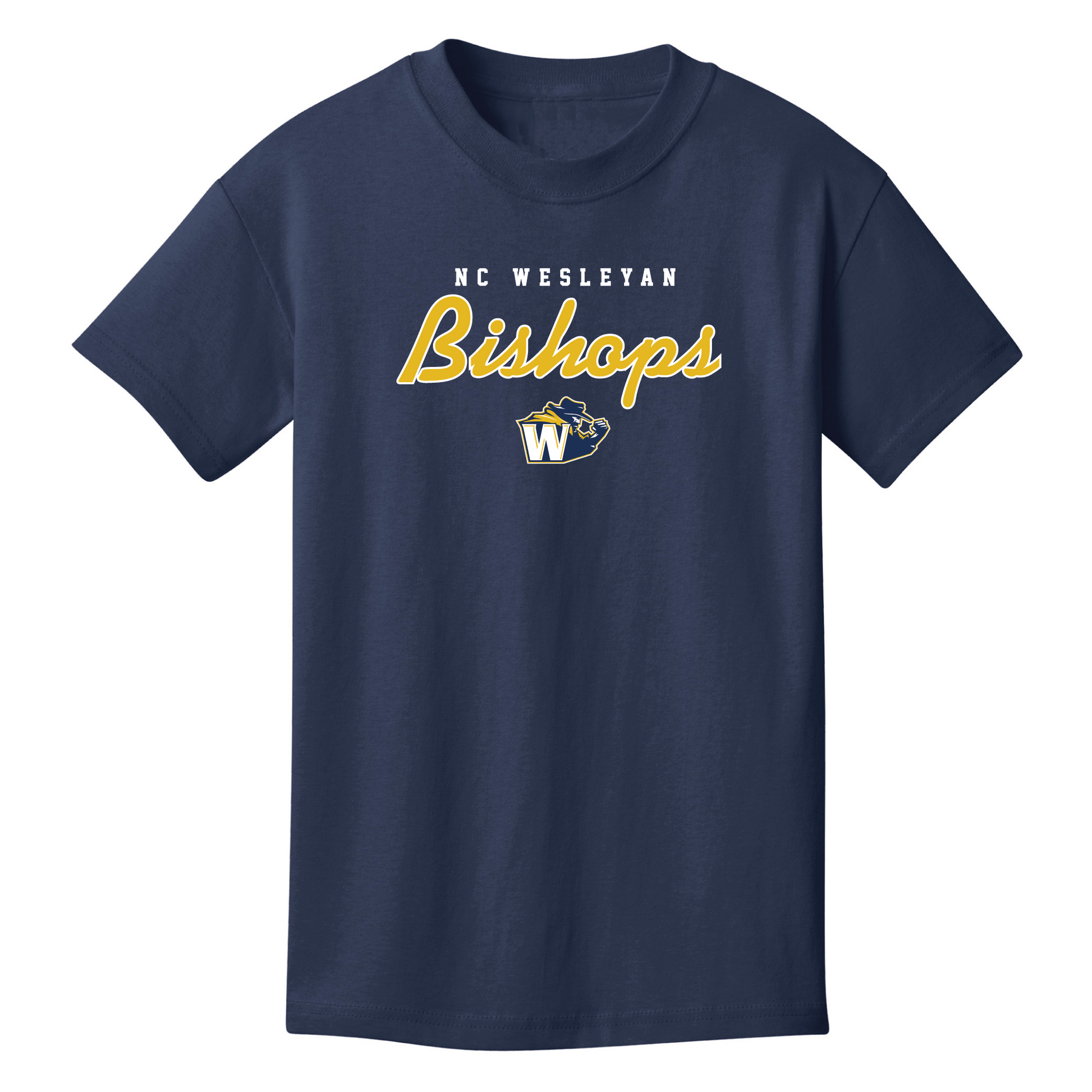 North Carolina Wesleyan University Bishops Machine Script Youth T-Shirt