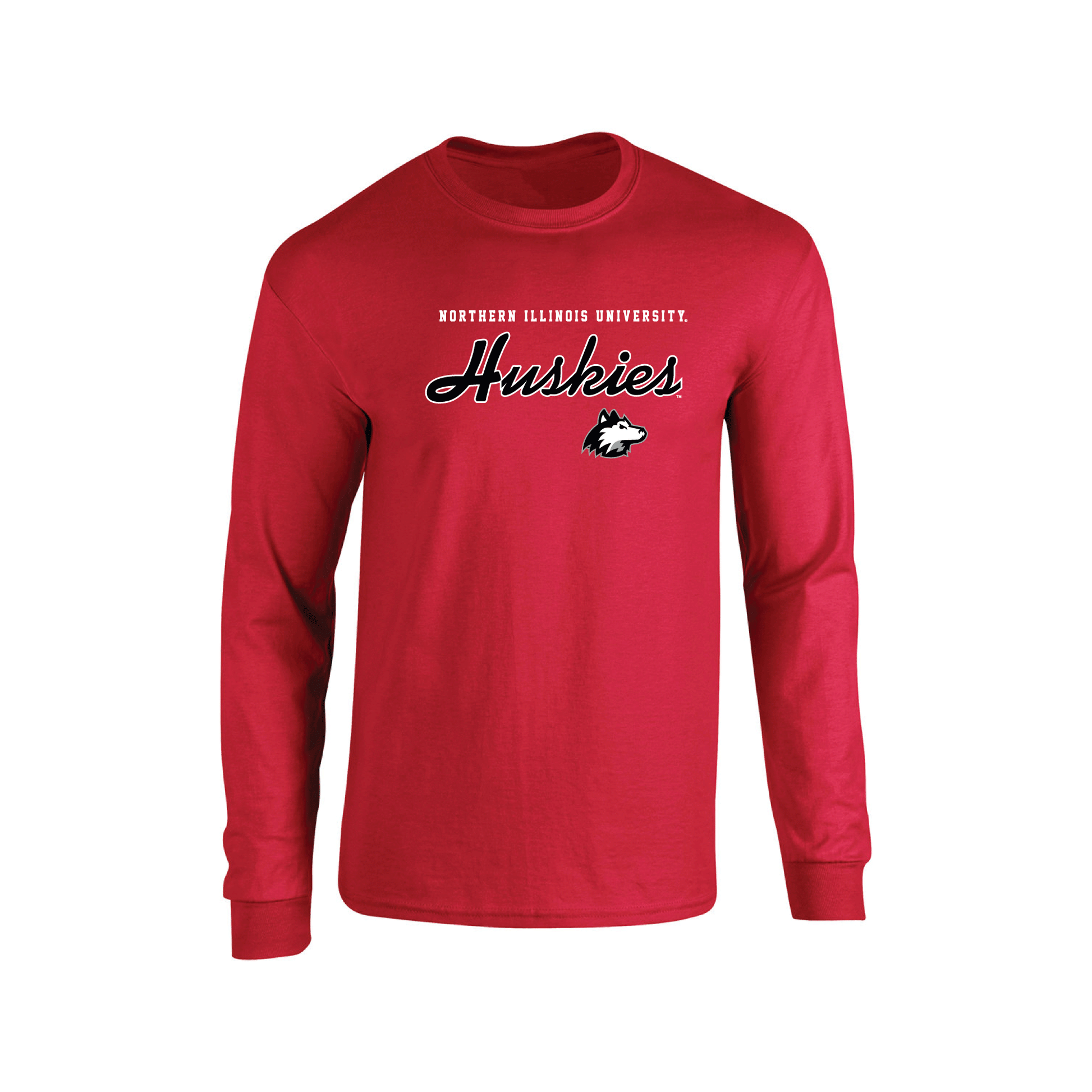 Northern Illinois University Huskies Machine Script Adult Long Sleeve T-Shirt
