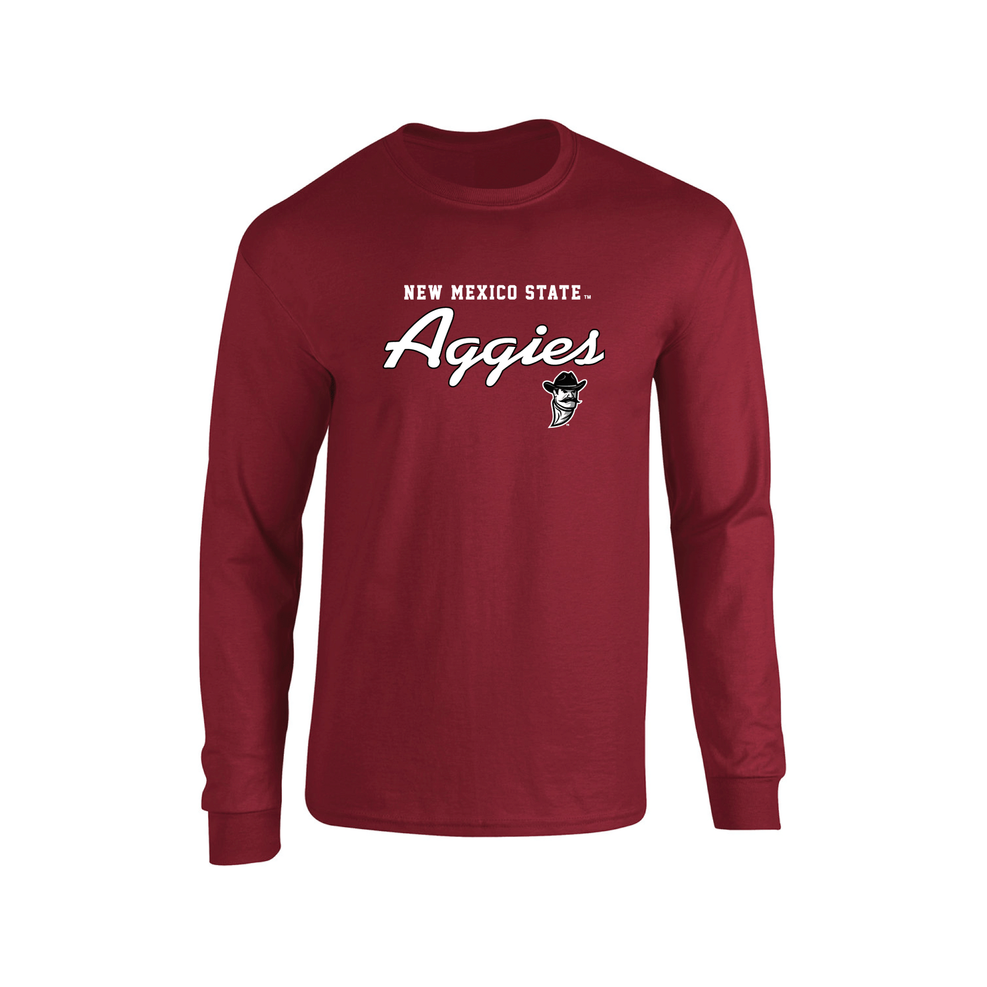 New Mexico State University Aggies Machine Script Adult Long Sleeve T-Shirt