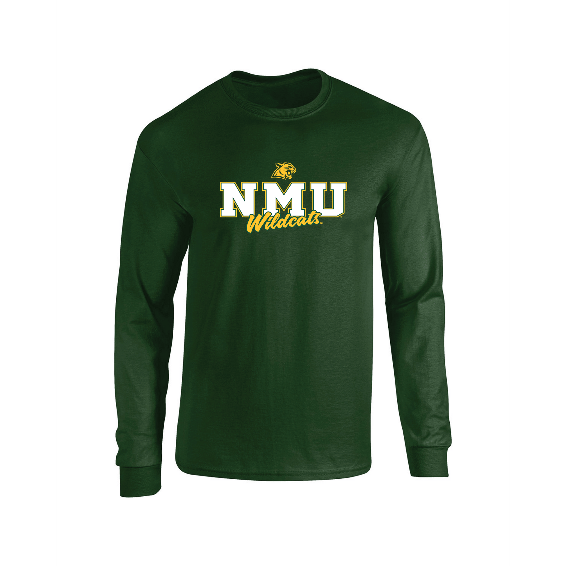  Northern Michigan University Wildcats Campus Script Adult Long Sleeve T-Shirt